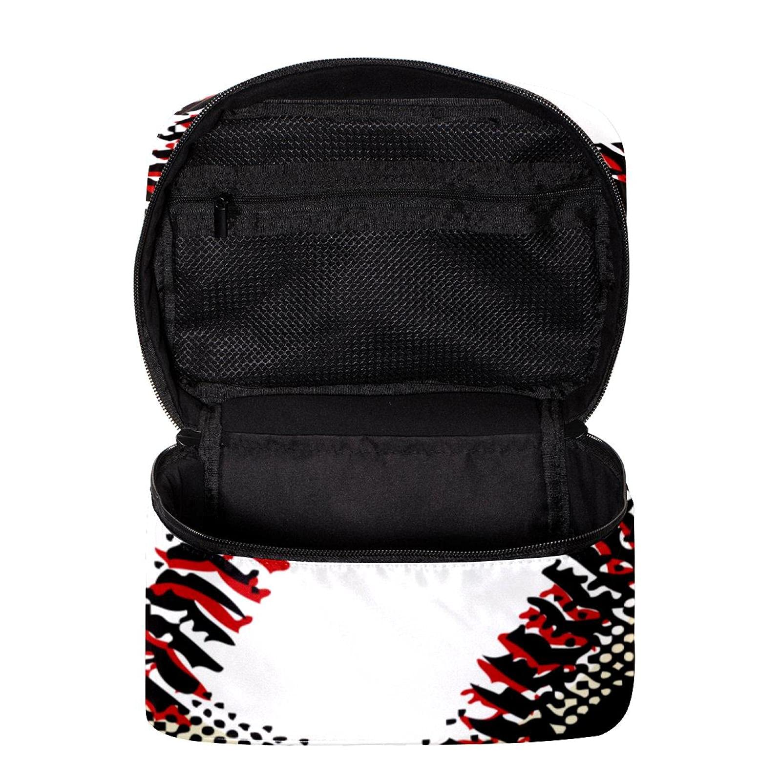 Premium Large Red Baseball Themed Travel Makeup Bag - Waterproof Cosmetic Organizer with Zipper for Women & Girls | Perfect for Gym, Sports Events & Vacation Toiletry Storage