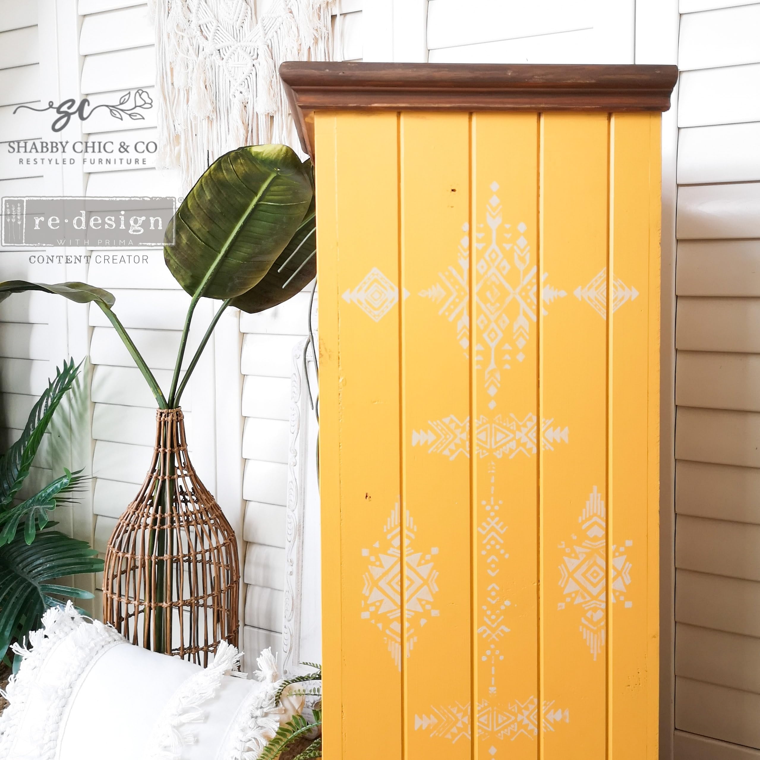 Redesign Decor Clear-Cling Stamps - Tribal Print Wall Decals for Furniture, Nightstand, Vanity & Desk | DIY Wall Art, Home Decor & Makeup Vanity Stickers | Perfect for Bedroom, Living Room & Office Decoration