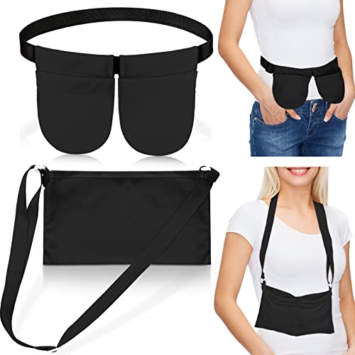 Adjustable Mastectomy Drain Holder Waist Belt - Post-Surgery Drainage Pouch with Shower Bag for Breast Reduction, Augmentation & Mastectomy Recovery - Comfortable Patient Care Kit (Black) | Ideal for Showering, Daily Activities & Post-Op Support