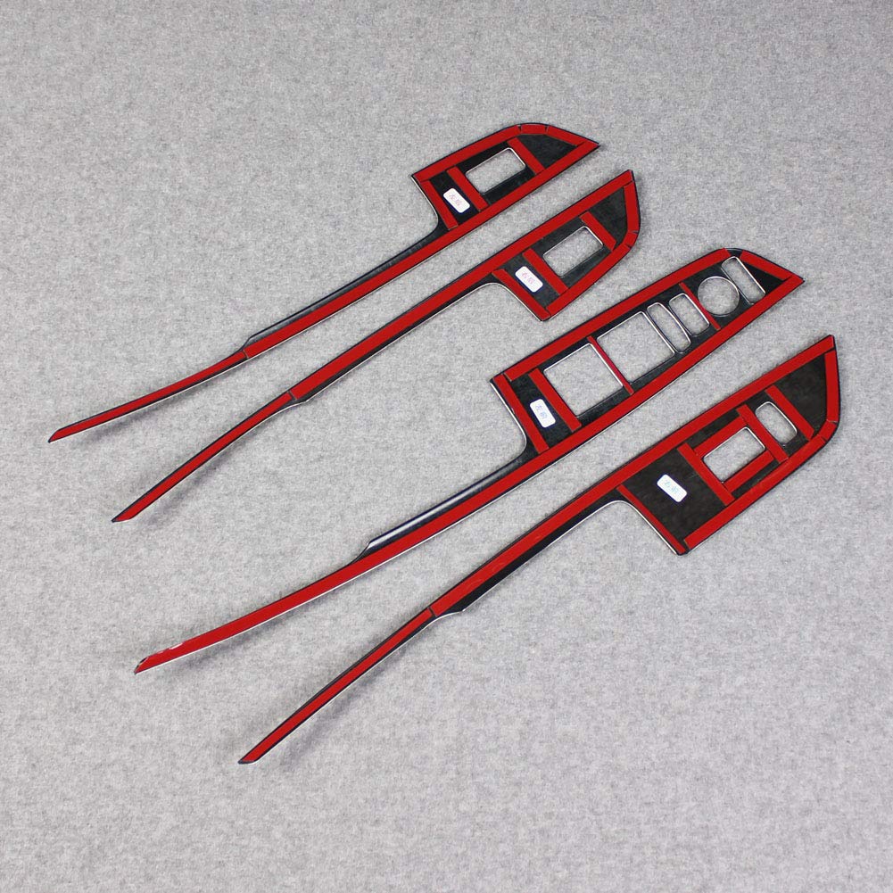 Beautost Carbon Fiber Black Interior Window Switch Console Panel Trim for Acura RDX 2019-2022 - Perfect for Car Interior Upgrade & Customization