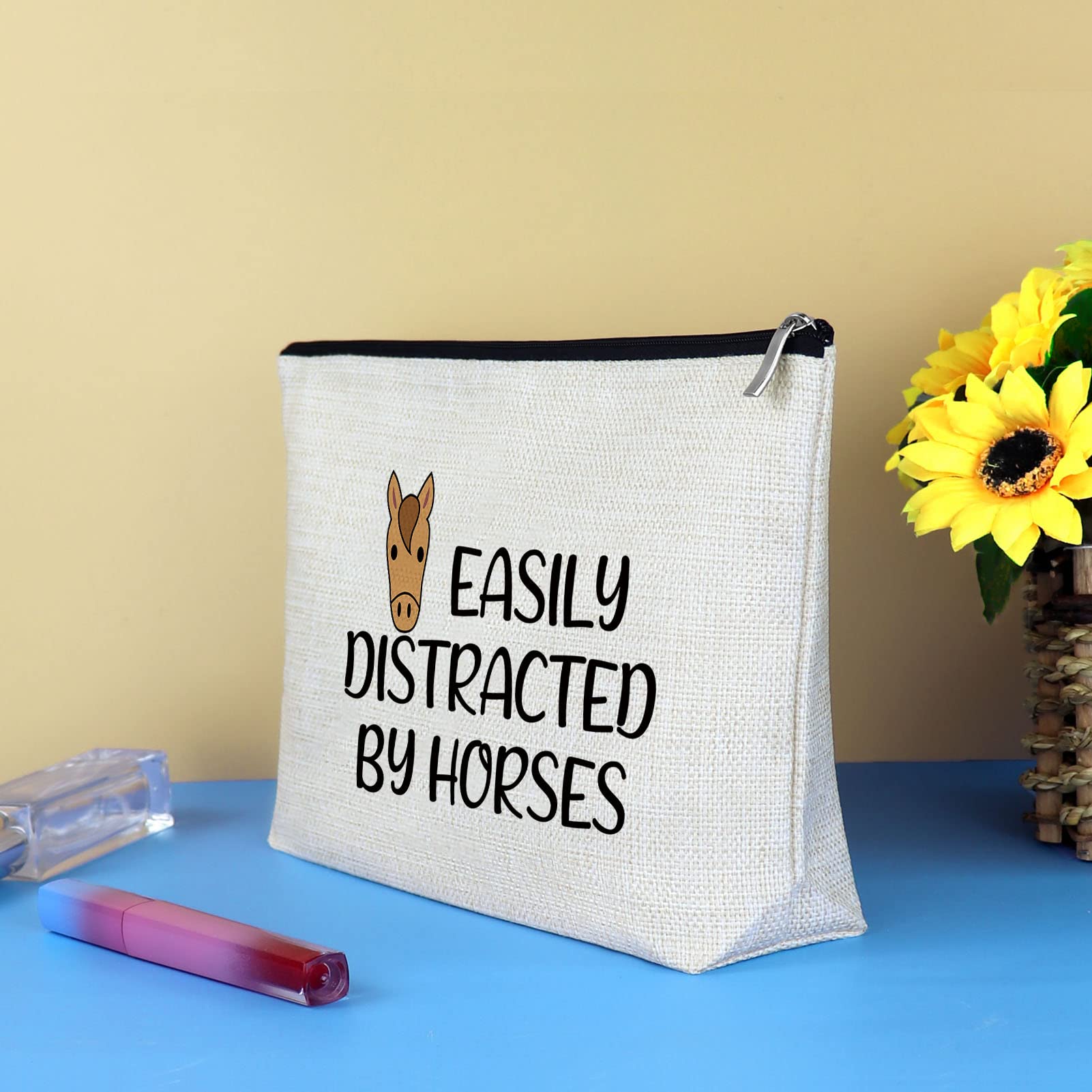 **Elegant Horse-Themed Makeup Bag - Perfect Gift for Women & Girls, Cowgirls & Equestrians - Travel Toiletry Pouch for Birthdays, Christmas, Graduation - Ideal for Horse Lovers, Friends & Daughters - Great for Travel, Gym & Daily Use**