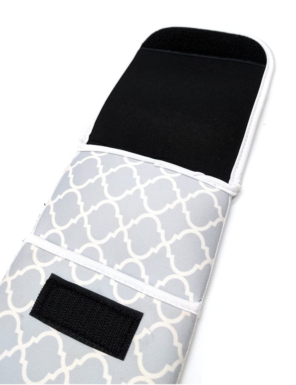 Heat Resistant Neoprene Curling Iron Holder for Women - Waterproof Travel Storage Case for Flat Irons & Curling Wands (Grey Chevron) | Perfect for Salon Stylists & Home Use, Travel Accessories for Hair Tools
