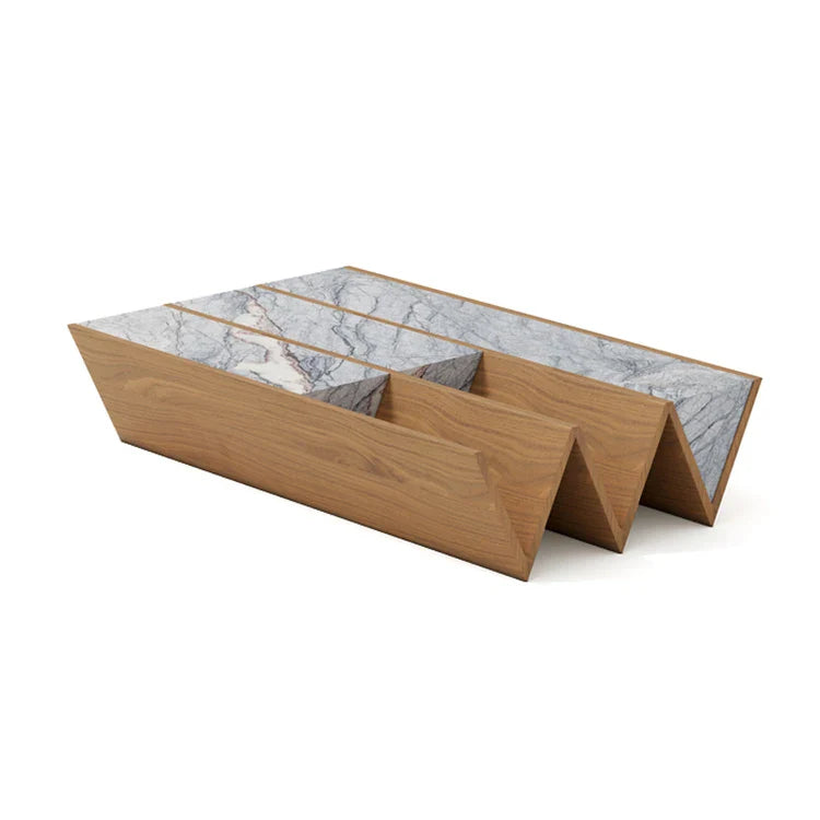 Modern Rectangular Wooden Angel Coffee Table - Stylish Living Room Furniture for Home Decor & Relaxation