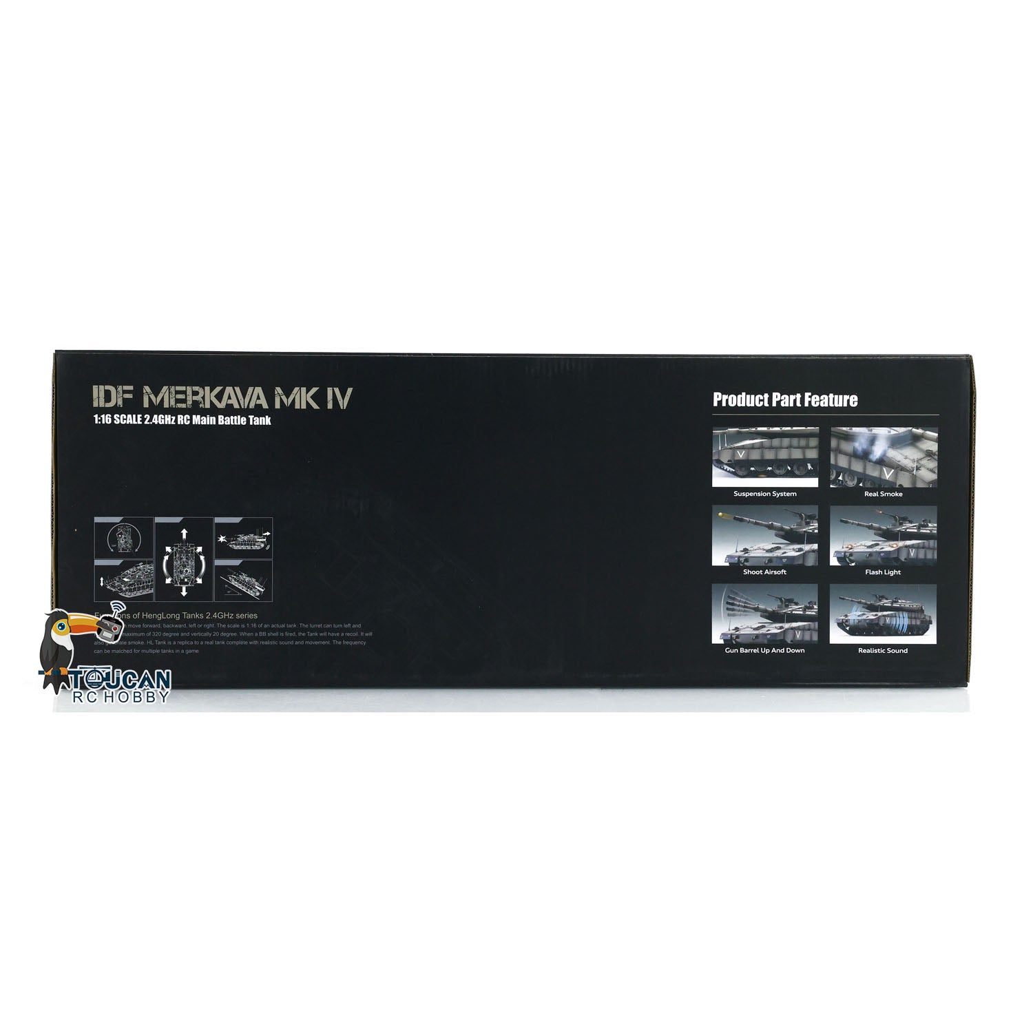 1:16 Scale RC Military Battle Tank - Heng Long IDF Merkava MK IV 3958 Upgraded Edition with Metal Gearbox & Tracks | Remote Control Model Tank for Collectors & Battle Simulation | Perfect for Outdoor Play, Military Enthusiasts & Display