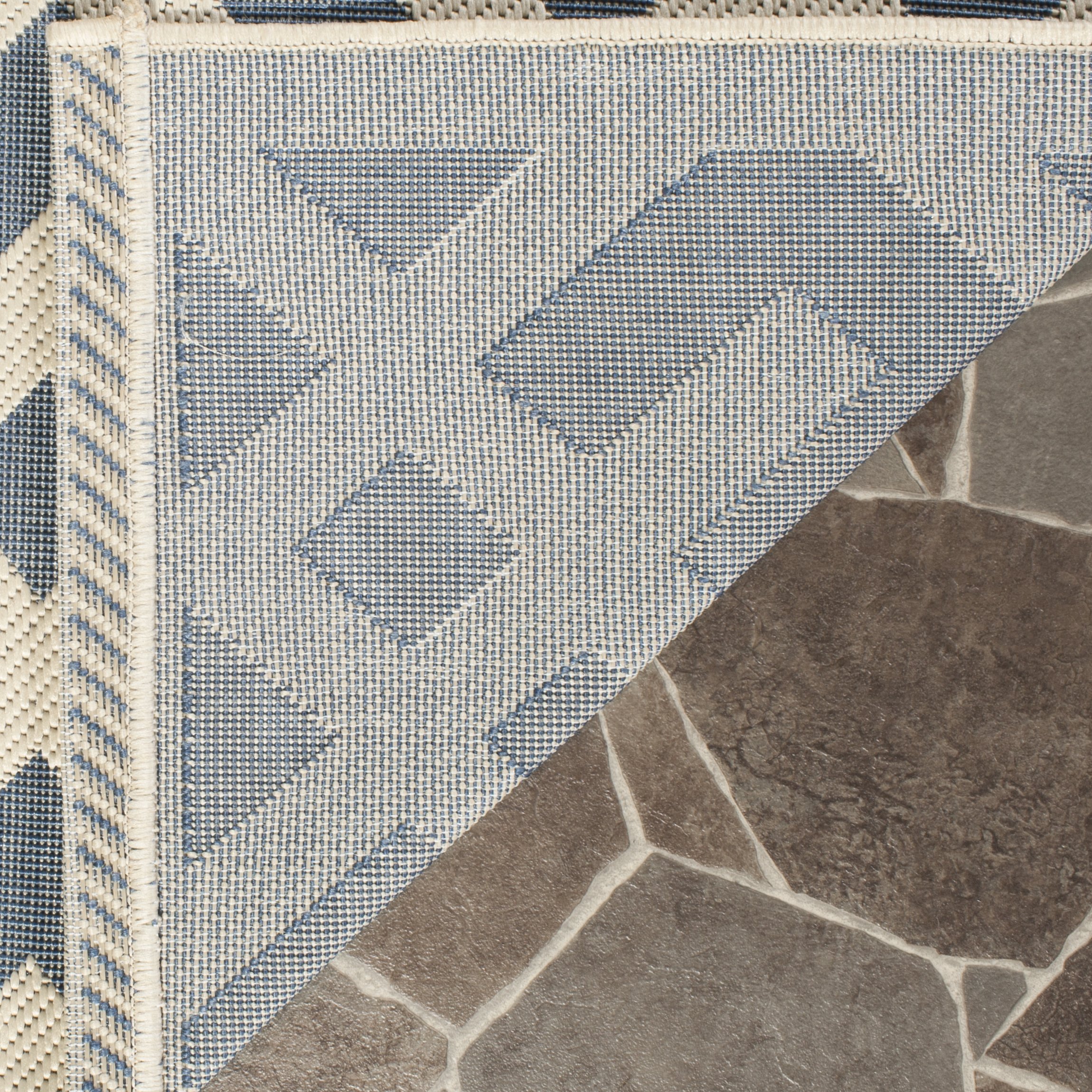 SAFAVIEH Courtyard Collection 9' x 12' Blue & Bone Indoor/Outdoor Area Rug - Non-Shedding, Easy Care & Washable - Perfect for Living Room, Bedroom, Patio, Backyard & Mudroom (CY6915-233)