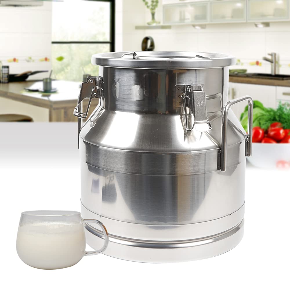 12L Stainless Steel Milk Tank - Large Capacity Wine & Milk Storage Barrel with Airtight Lid - Perfect for Kitchen, Restaurant, Family & Bubble Tea Shop Use