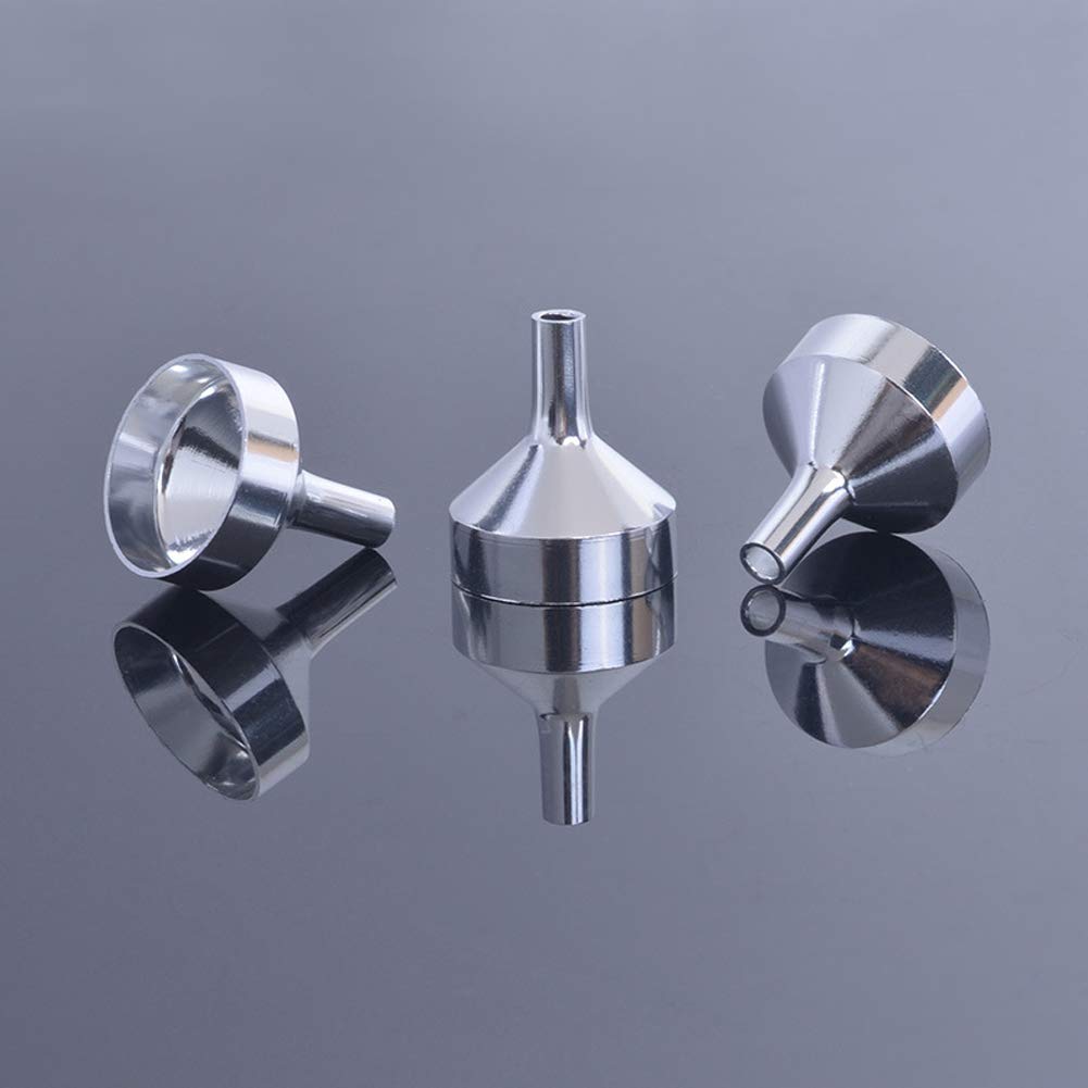 12Pcs Small Metal Funnels (21x17mm, Silver) - Perfect for Essential Oils, DIY Lip Balms, Perfume Bottles & Liquid Samples - No Spill Mini Funnel Set for Precise Pouring - Great for Home Labs, Crafting & Cosmetic Making