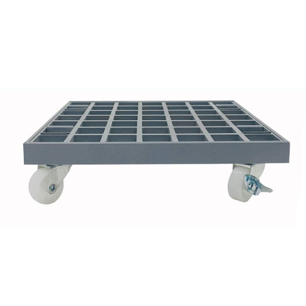 Heavy Duty 150kg/330lb Square Plant Caddy with Industrial 4 Caster Wheels & Aluminum Edge - FRP Plant Stand Dolly for Moving Large Potted Plants - Indoor/Outdoor Garden, Greenhouse & Nursery Use (Gray, 50cm/20in)