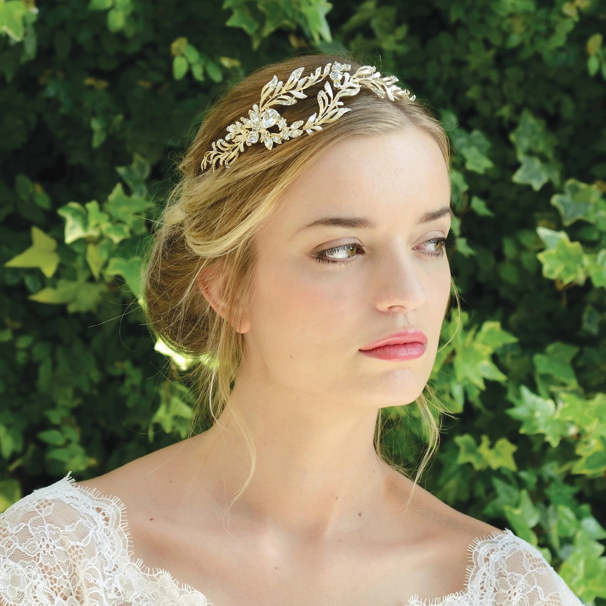 Ivory and Co Gold Bridal Tiara Headband - Elegant Wedding Hair Accessory for Brides, Bridesmaids & Prom | Perfect for Weddings, Proms & Special Occasions