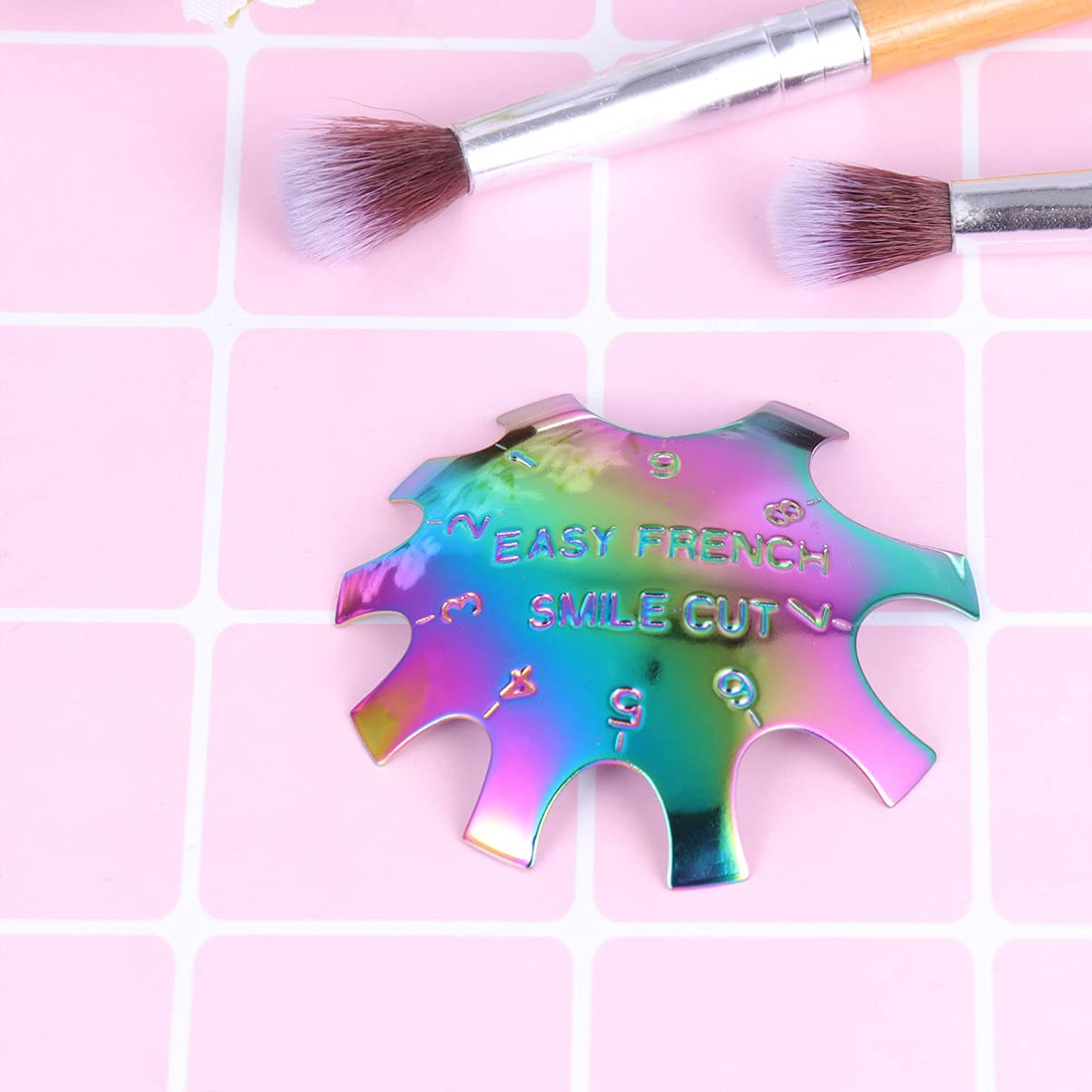 French Tip Nails Smile Line Tool - Rainbow Stainless Steel Nail Magnet for DIY Manicure | Easy French Smile Line Design for Professional & Home Nail Art | Perfect for Salons, Bridal Nails & Special Occasions