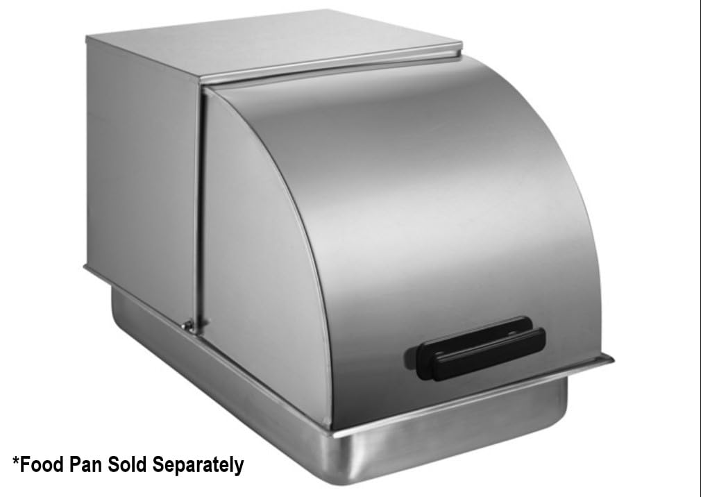 Soro Essentials Commercial Stainless Steel Steam Table Pan with Roll Top Cover & Handle - Anti-Jamming Square Back Design for Restaurants, Catering & Buffet Service - Perfect for Food Warming, Holding & Display in Commercial Kitchens