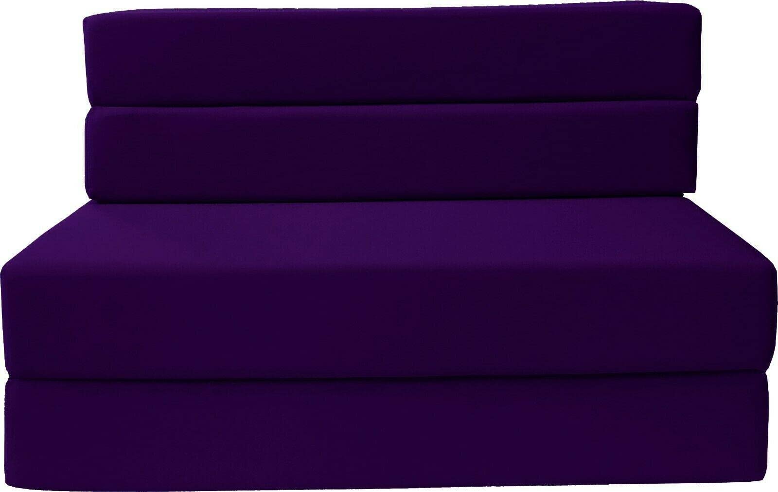 6x39x75 Purple Size 4 Folding Foam Mattress - Portable Sofa Bed, Guest Bed, Floor Couch for Small Spaces, Camping & Home Use