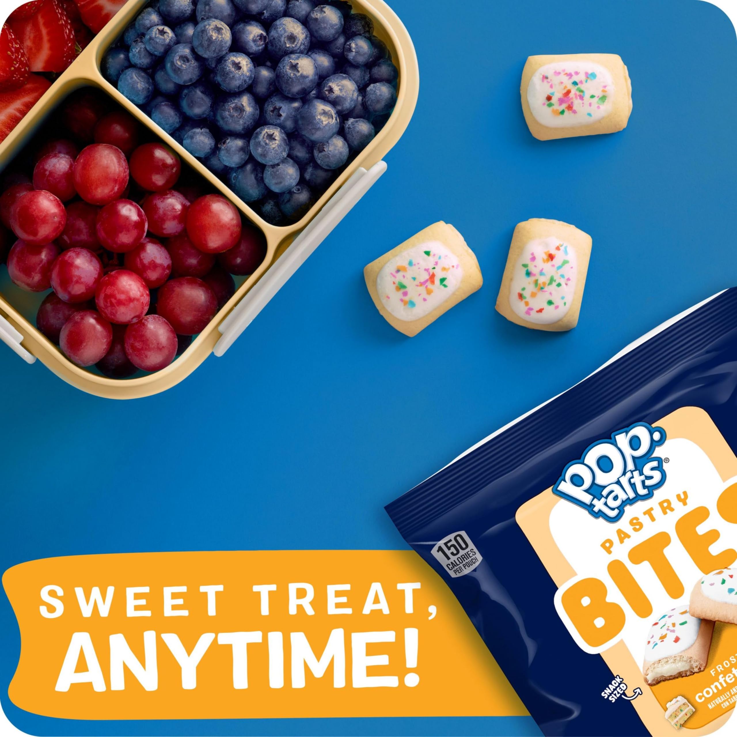 Pop-Tarts Baked Pastry Bites - Frosted Confetti Cake Flavor | Kids Snacks for School Lunch, After School Treats & Birthday Parties | Delicious Toaster Pastries for Breakfast or Dessert