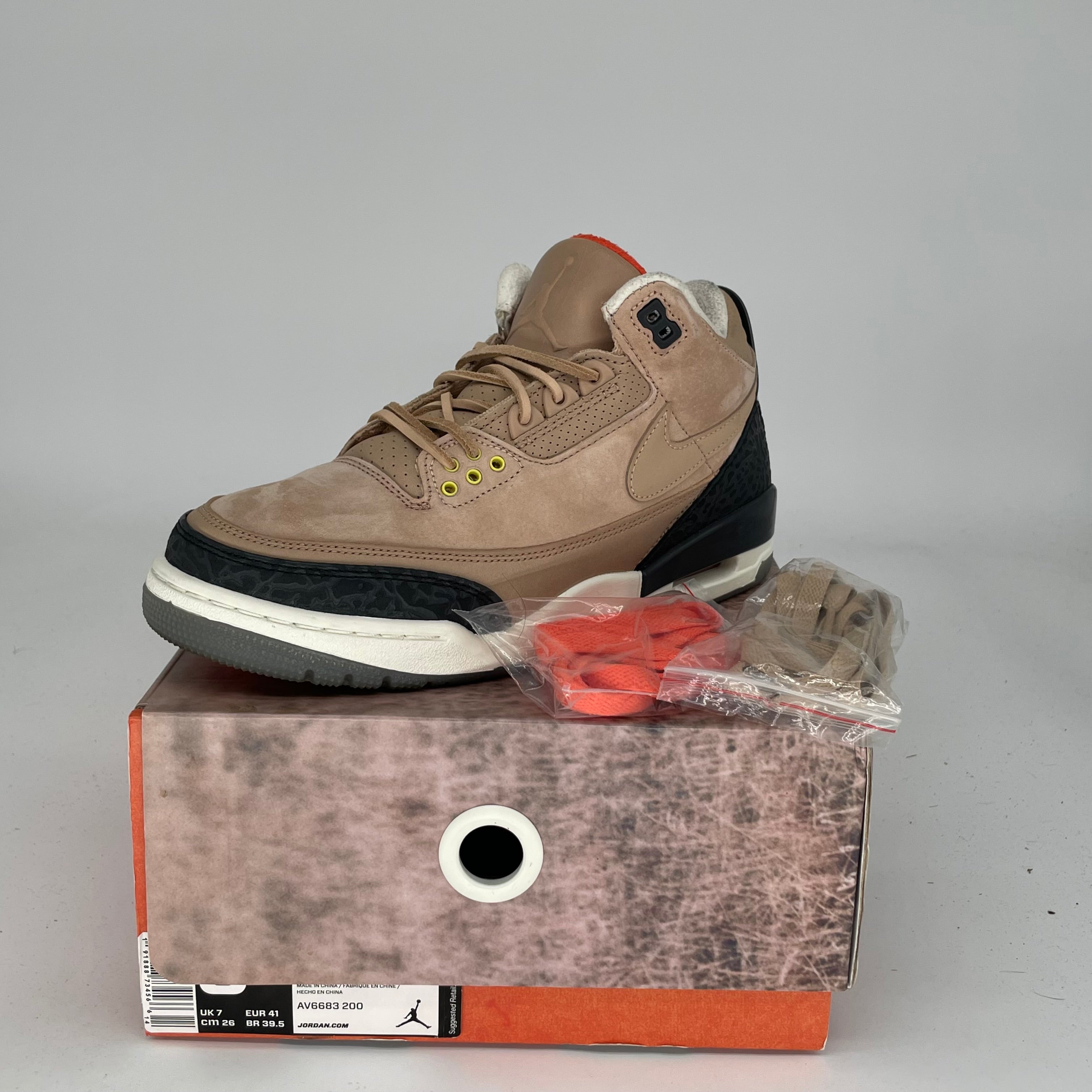 AIR JORDAN 3 Retro JTH Bio Beige Men's Basketball Shoes Size 8 - AV6683-200 | Authentic Sneakers for Casual Wear & Street Fashion