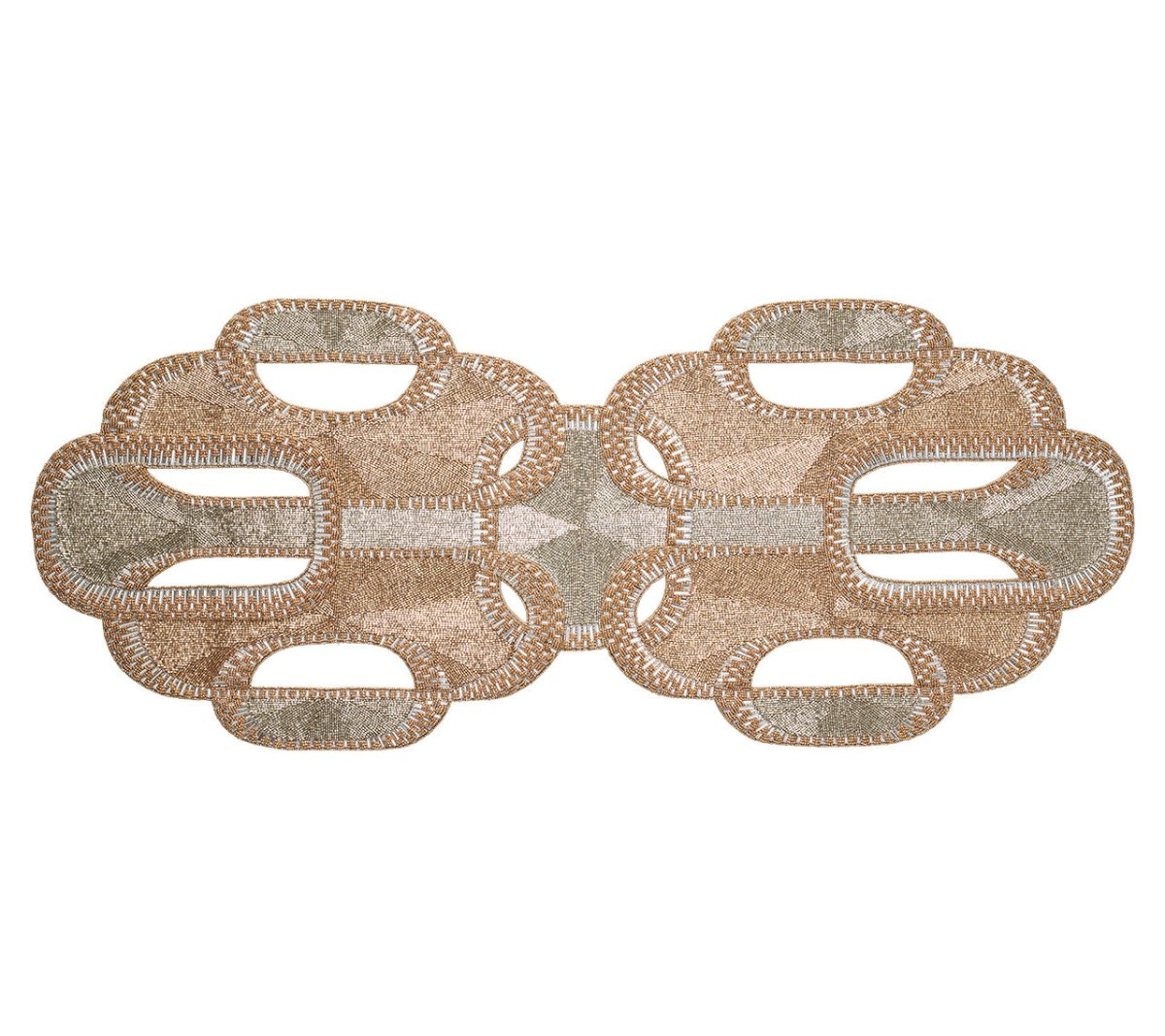 Gold & Silver Palisade Runner - Non-Slip Kitchen Rug for Hardwood Floors, Perfect for Entryway, Hallway, and Bathroom Use