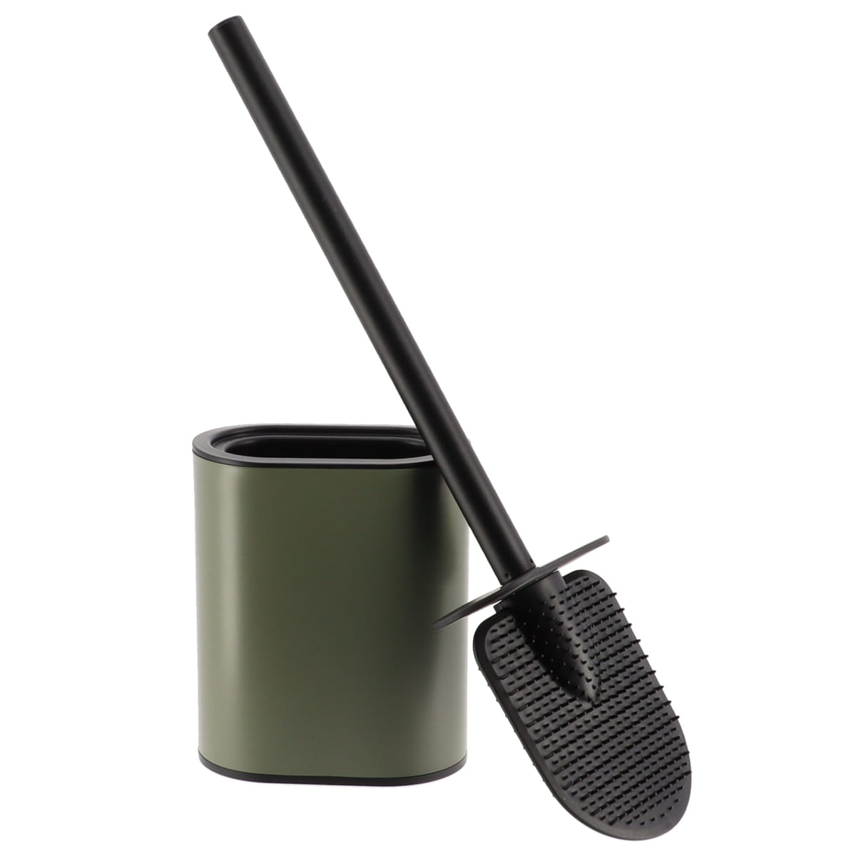 Non-Scratch Flat Silicone Toilet Brush with Rust-Proof Metal Holder - Easy Cleaning for Tight Spaces & Hard-to-Reach Areas | Bathroom, RV & Boat Use