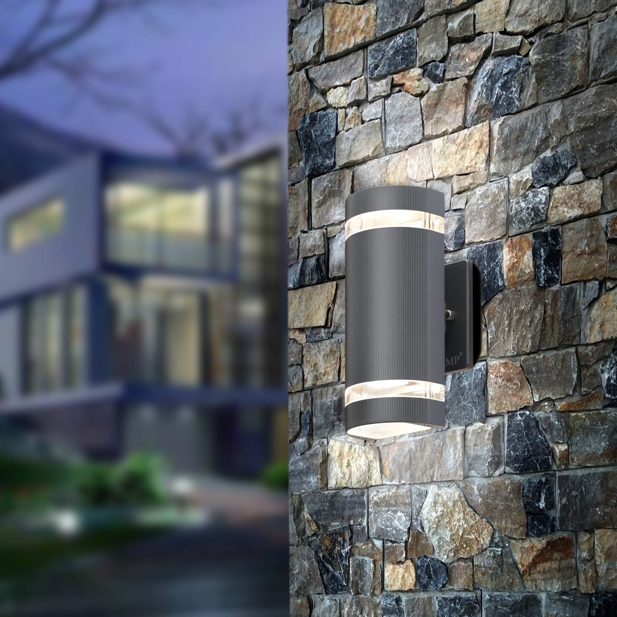 2 Pack LED Semi Cylinder Up and Down Wall Lights - 3000K Warm White, 5W Waterproof Outdoor Lighting with ETL Certificate - Perfect for Patio, Garden, and Exterior Home Decoration