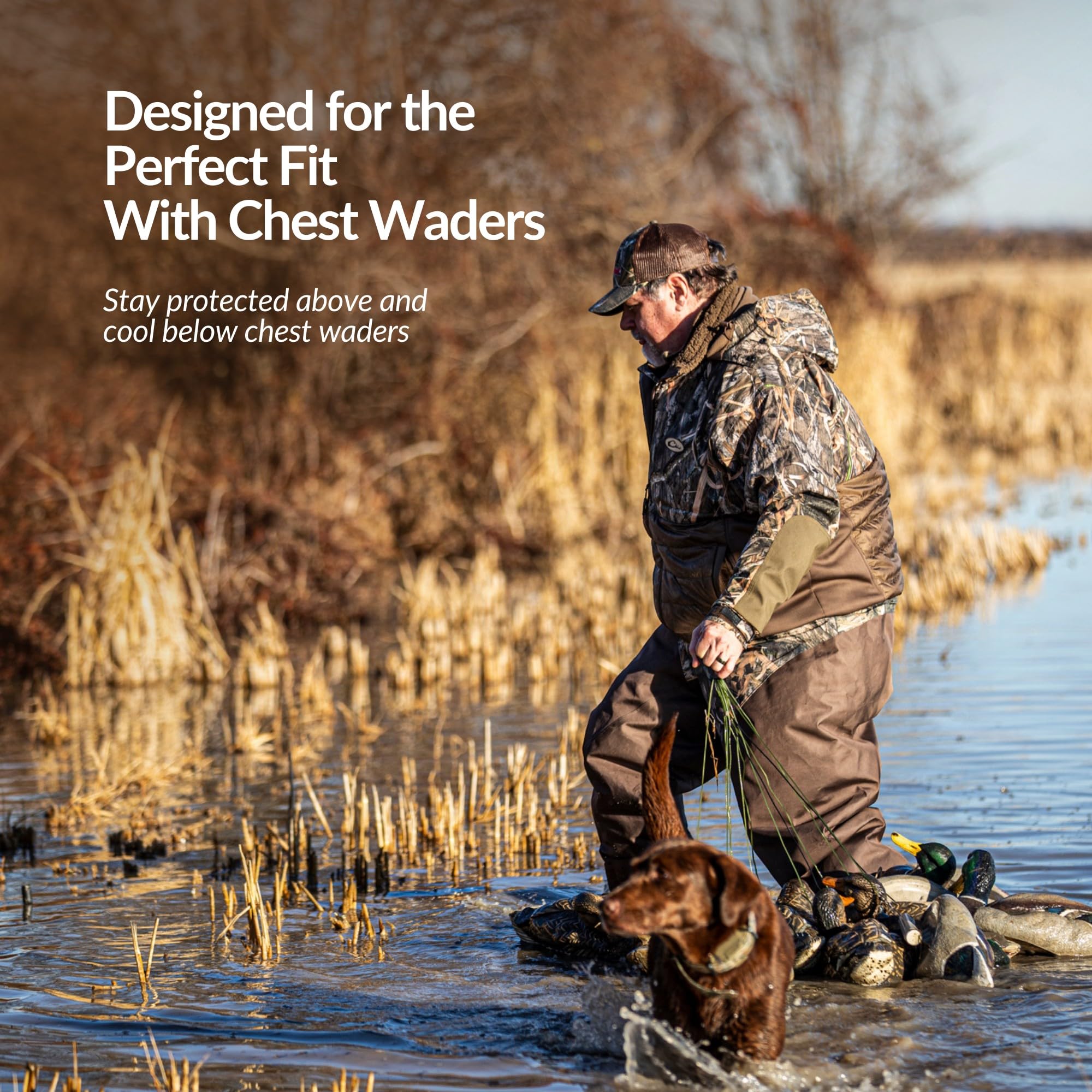Drake Waterfowl® LST Guardian Flex™ Double Down Eqwader™ - Waterproof & Breathable Insulated Hunting Jacket for Men | Ideal for Duck Hunting, Waterfowl Hunting & Outdoor Adventures in Cold Weather