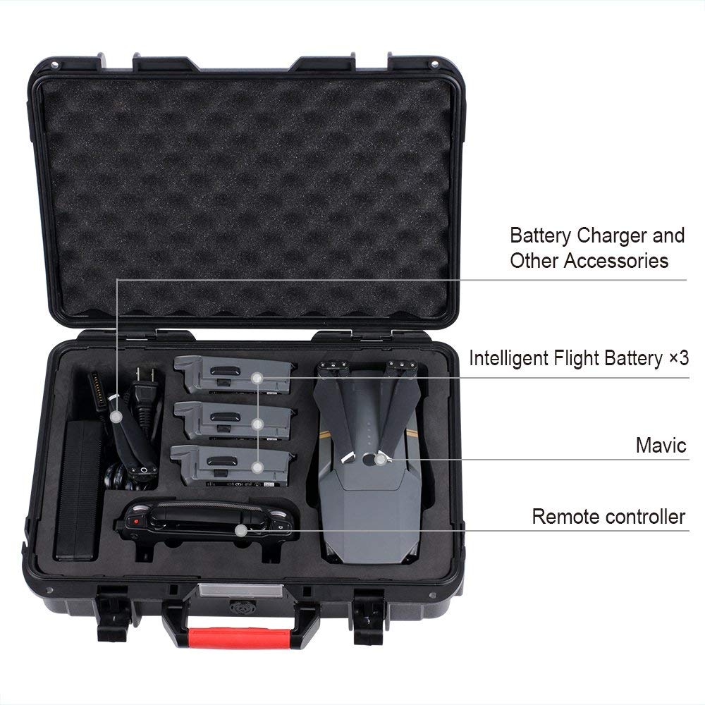 **Smatree Waterproof Carrying Case with Battery Charger for DJI Mavic Pro & Mavic Platinum – Durable Travel Storage for Drone Accessories & Outdoor Adventures**