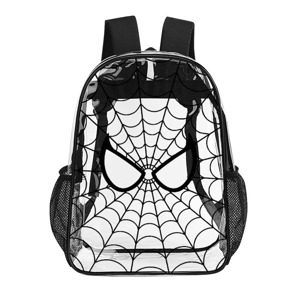 17IN Clear Backpack - See Through PVC Transparent Heavy Duty Waterproof Daypack with Reinforced Straps (Black) | Perfect for School, Travel, Concerts & Stadium Security
