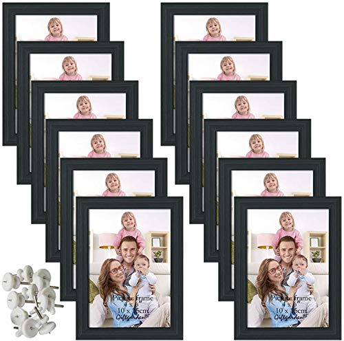 Giftgarden 4x6 Black Picture Frame Set - 4 Pack with 24x36 Matted Poster Frames - Perfect for Wall Decor, Home Office, Gallery Displays & Gift Giving