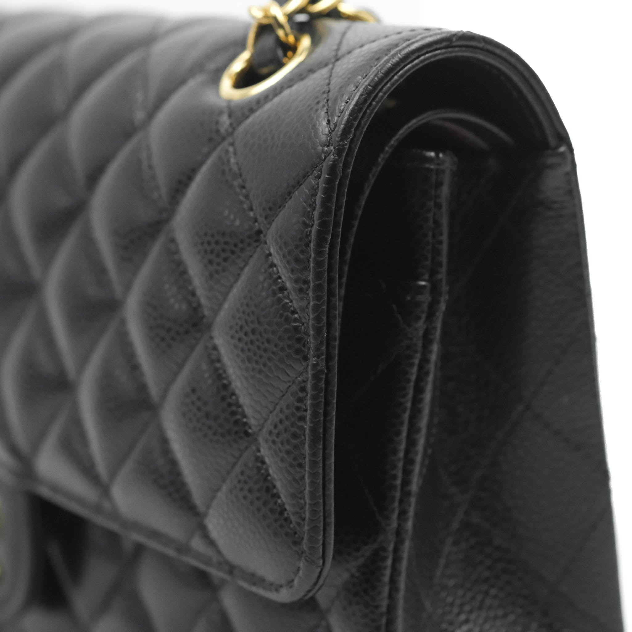 Chanel Classic Medium Double Flap Bag in Black Caviar Leather with Gold Hardware - Luxury Handbag for Women, Perfect for Work, Evening & Special Occasions