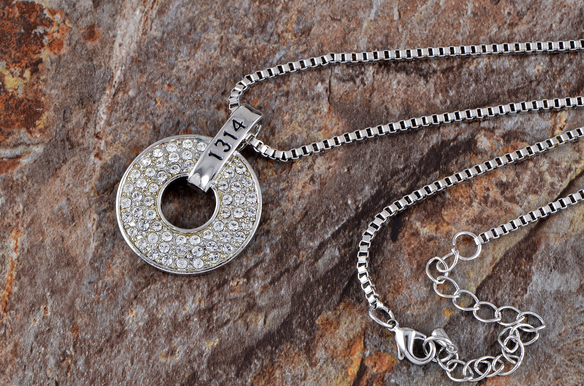 Alilang 1314 Crystal Pendant Necklace - Elegant Number Disc Charm for Women, Perfect for Valentine's Day, Anniversary & Romantic Gifts | Jewelry for Couples, Love Tokens & Special Occasions