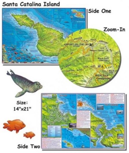 Santa Catalina Island Scuba Diving & Snorkeling Map - Detailed Underwater Guide for Marine Exploration & Adventure Travel