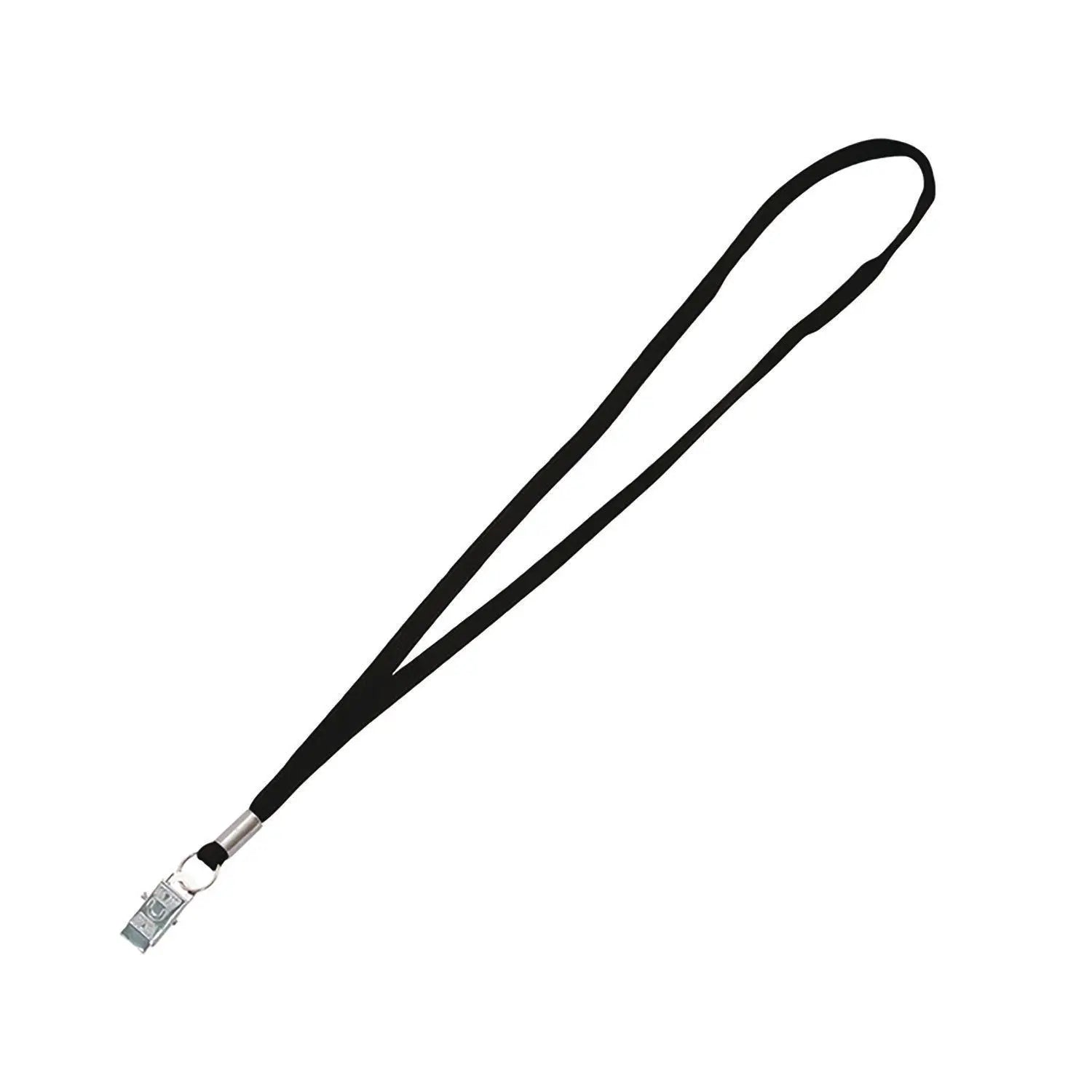 Advantus 36-Inch Black Metal Flat Clip Lanyard - 100 Pack for ID Badges, Keys & Event Passes - Durable Office, School & Conference Accessories