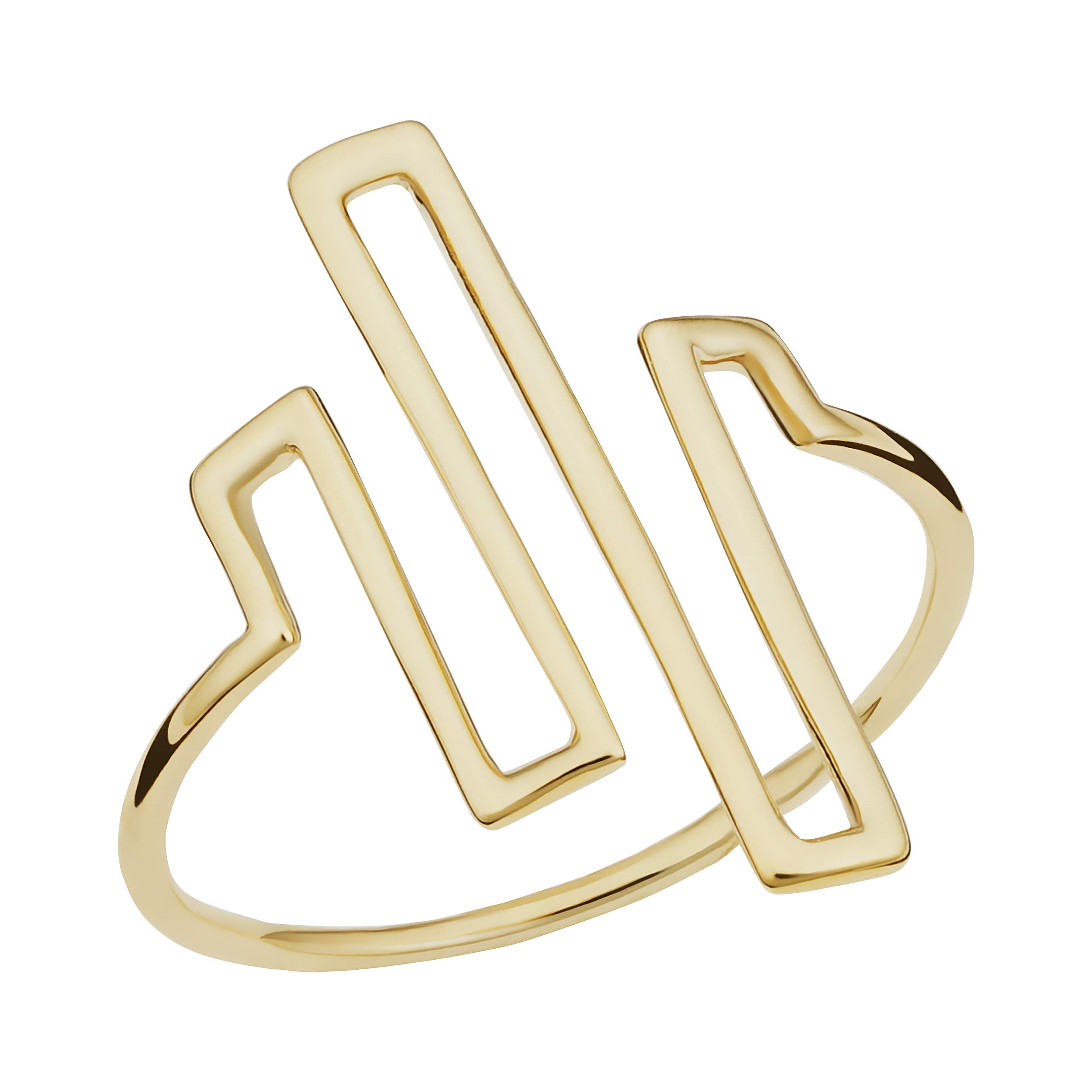 14K Yellow Gold Line Wire Maze Ring for Women - Elegant Stackable Jewelry for Everyday Wear & Special Occasions