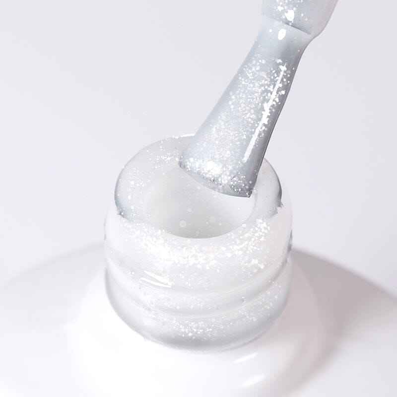 Milky White Glitter Jelly Nude Gel Polish JN60 10ml - Long Lasting Nail Polish for Manicure, Pedicure & Nail Art - Perfect for Parties, Weddings & Special Occasions
