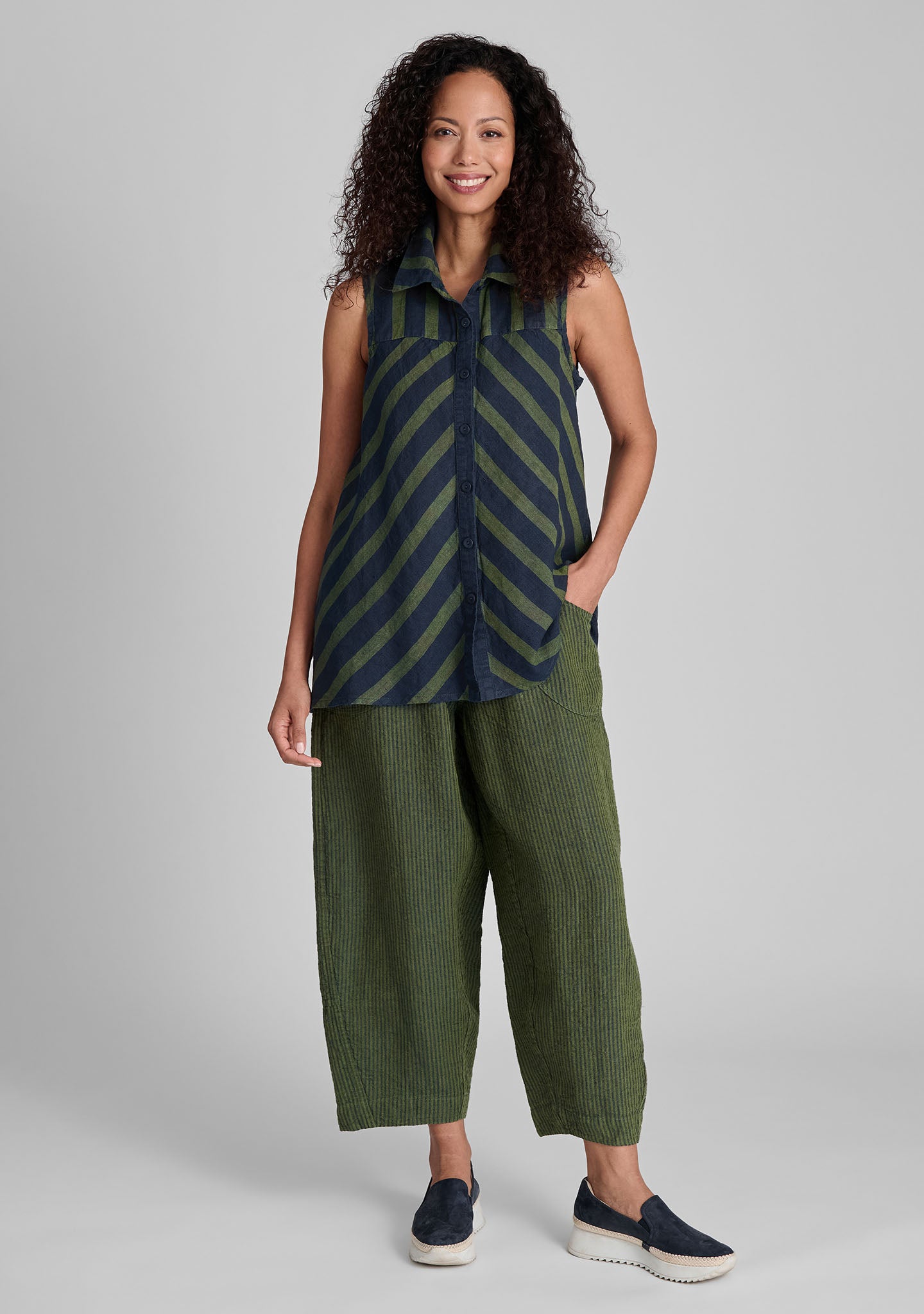 Skyline Blouse - Sleeveless Linen Blouse for Women | Breathable Summer Top | Perfect for Office, Beach & Casual Outings