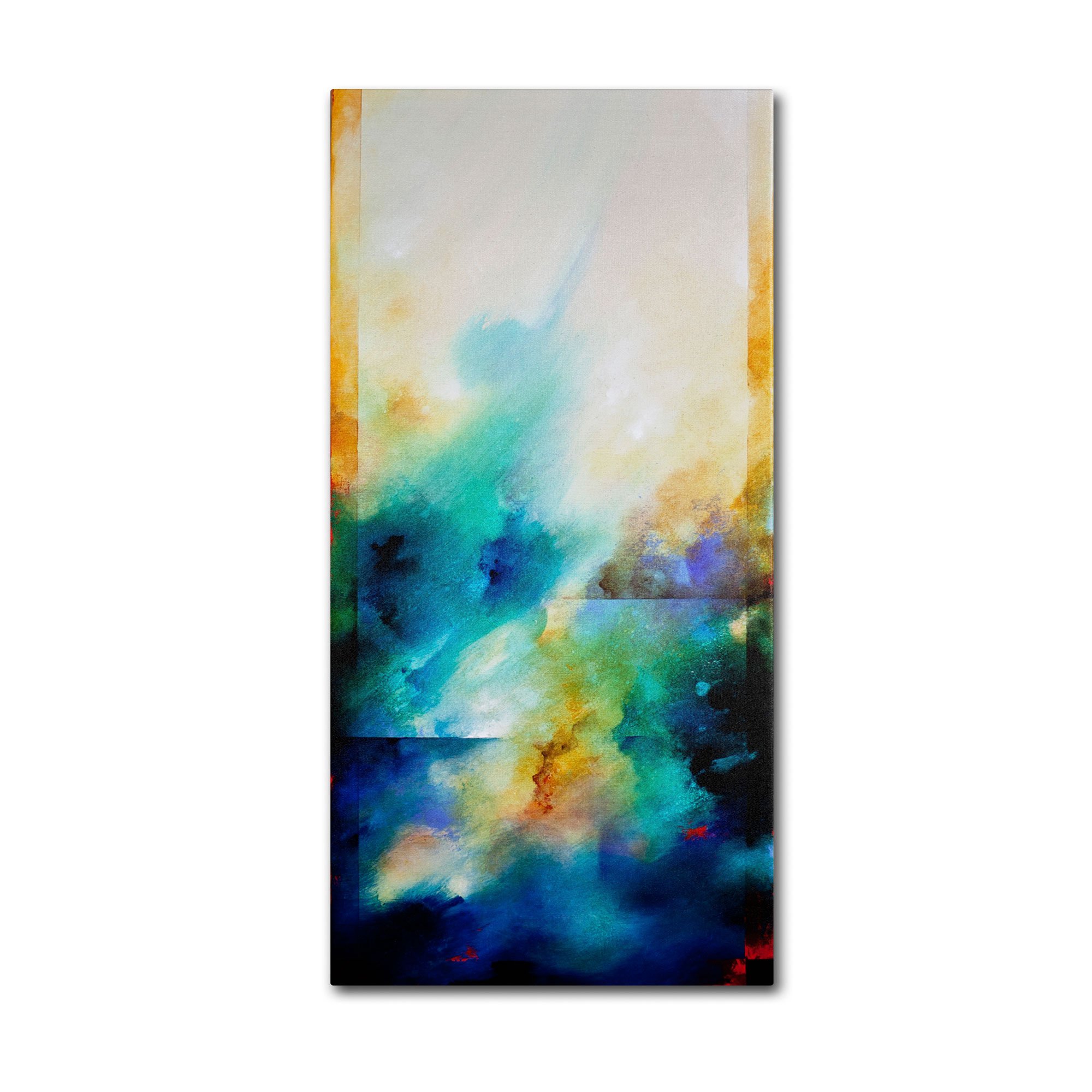 Trademark Fine Art 'Aqua Breeze' Canvas Wall Art by CH Studios - Modern Ocean Blue Abstract Painting for Living Room, Bedroom & Office Decor