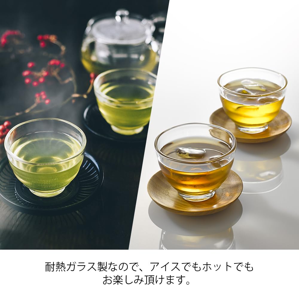 HARIO HU-3012 Heat Resistant Glass Cups Set of 5 - 6 oz (170ml) Microwave, Oven & Dishwasher Safe - Japanese Made Glassware for Coffee, Tea & Desserts - Perfect for Home, Office & Restaurant Use