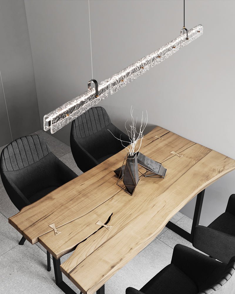 Black Ice Pendant Lamp - Modern Glass Hanging Light Fixture for Kitchen Island, Dining Room & Bedroom Lighting