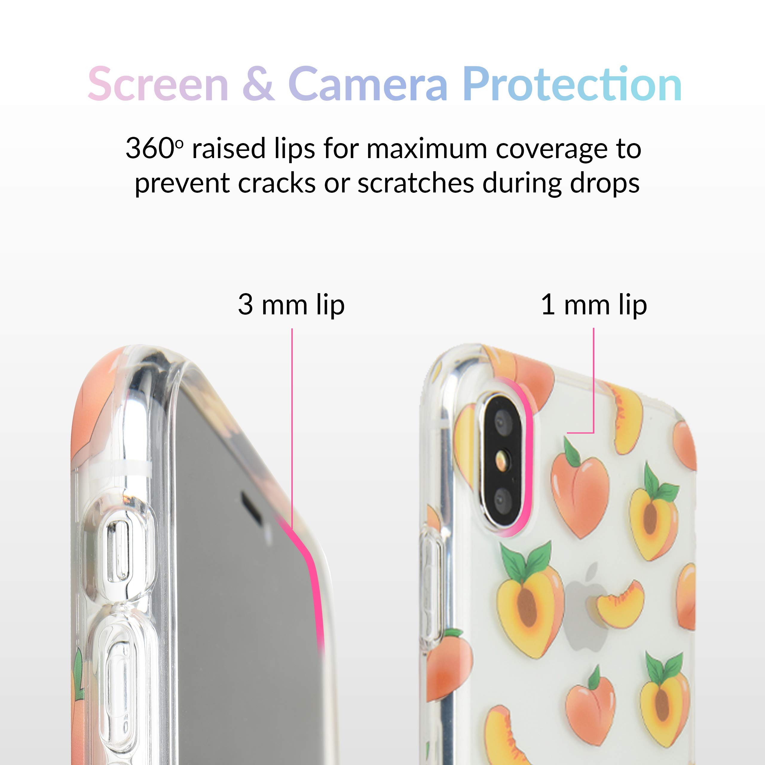 VELVET CAVIAR iPhone Xs & iPhone X Clear Protective Case - Peach Orange Cute Phone Cover for Women & Girls | Slim Shockproof Design for Daily Use, Work & Travel