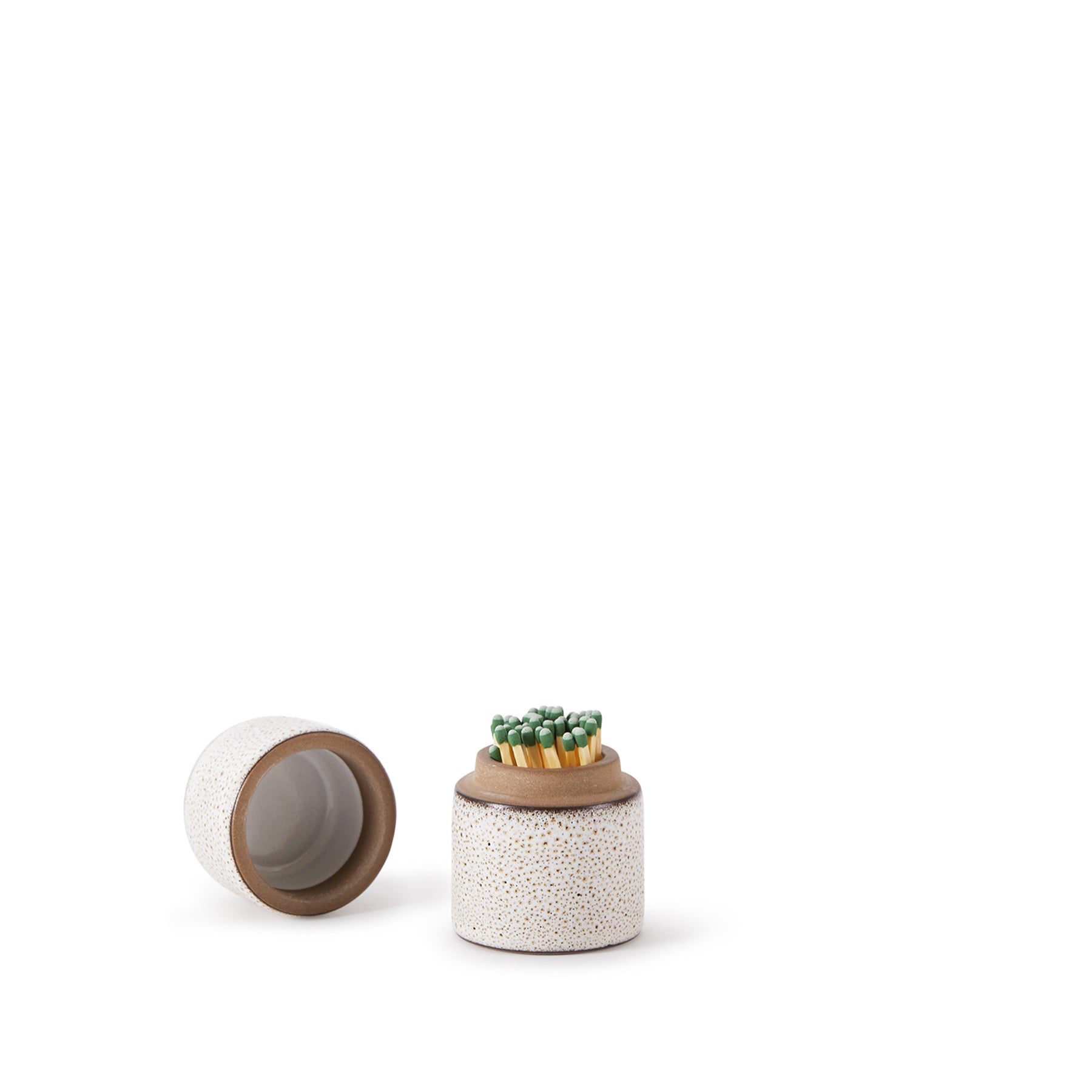 Premium Matchstick Holder - Opaque White & Matte Brown - Perfect for Fireplaces, Candles, and Home Decor