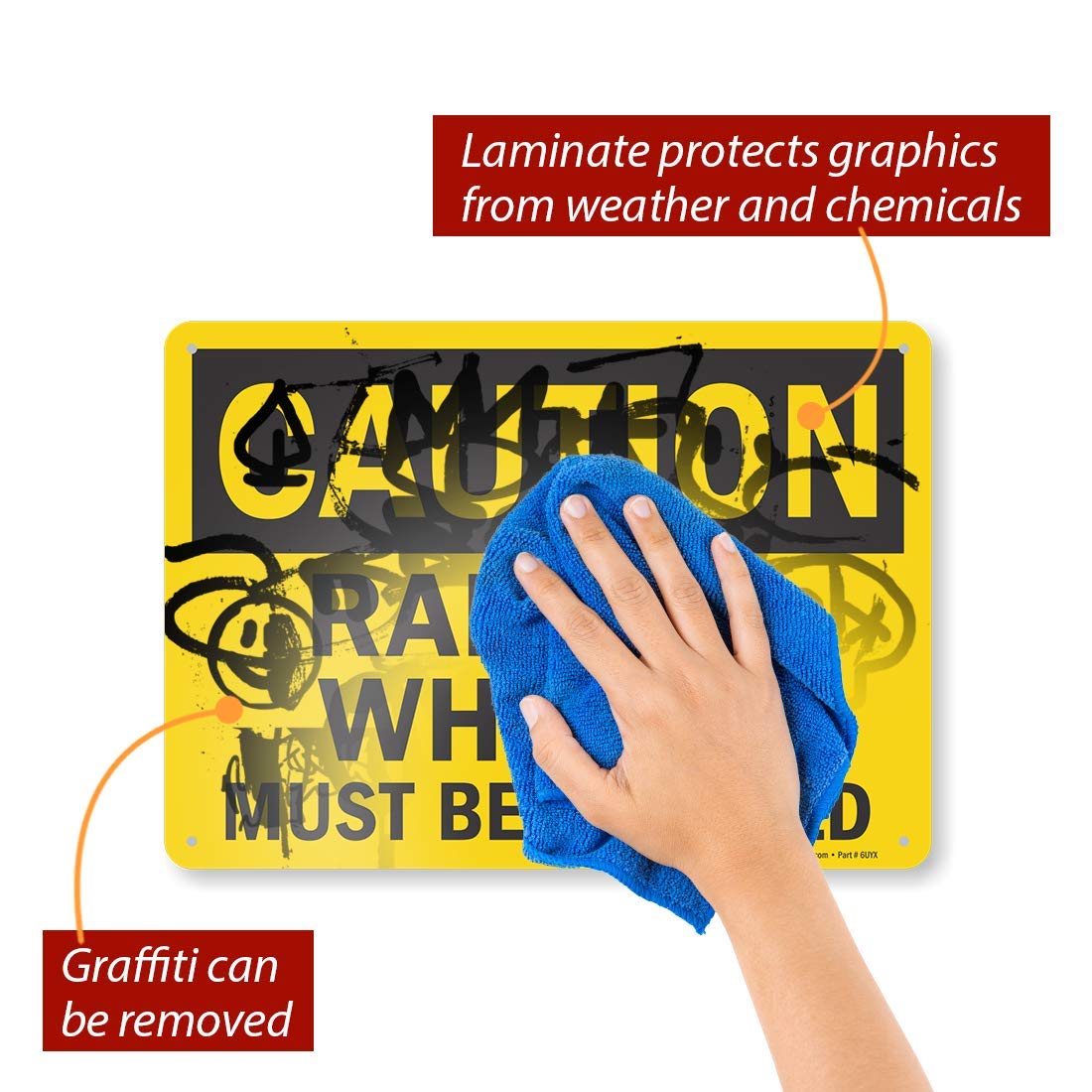 SmartSign Caution Railcar Wheels Must Be Chocked Sign - 10x14 Inch Aluminum Safety Warning Sign for Railroad, Warehouse & Industrial Use