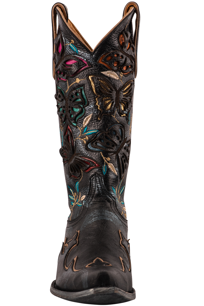 Old Gringo Women's Amadis Cowgirl Boots - Genuine Leather Western Boots with Pointed Toe & Stitched Details (Black) - Perfect for Rodeo, Country Dancing & Western Fashion