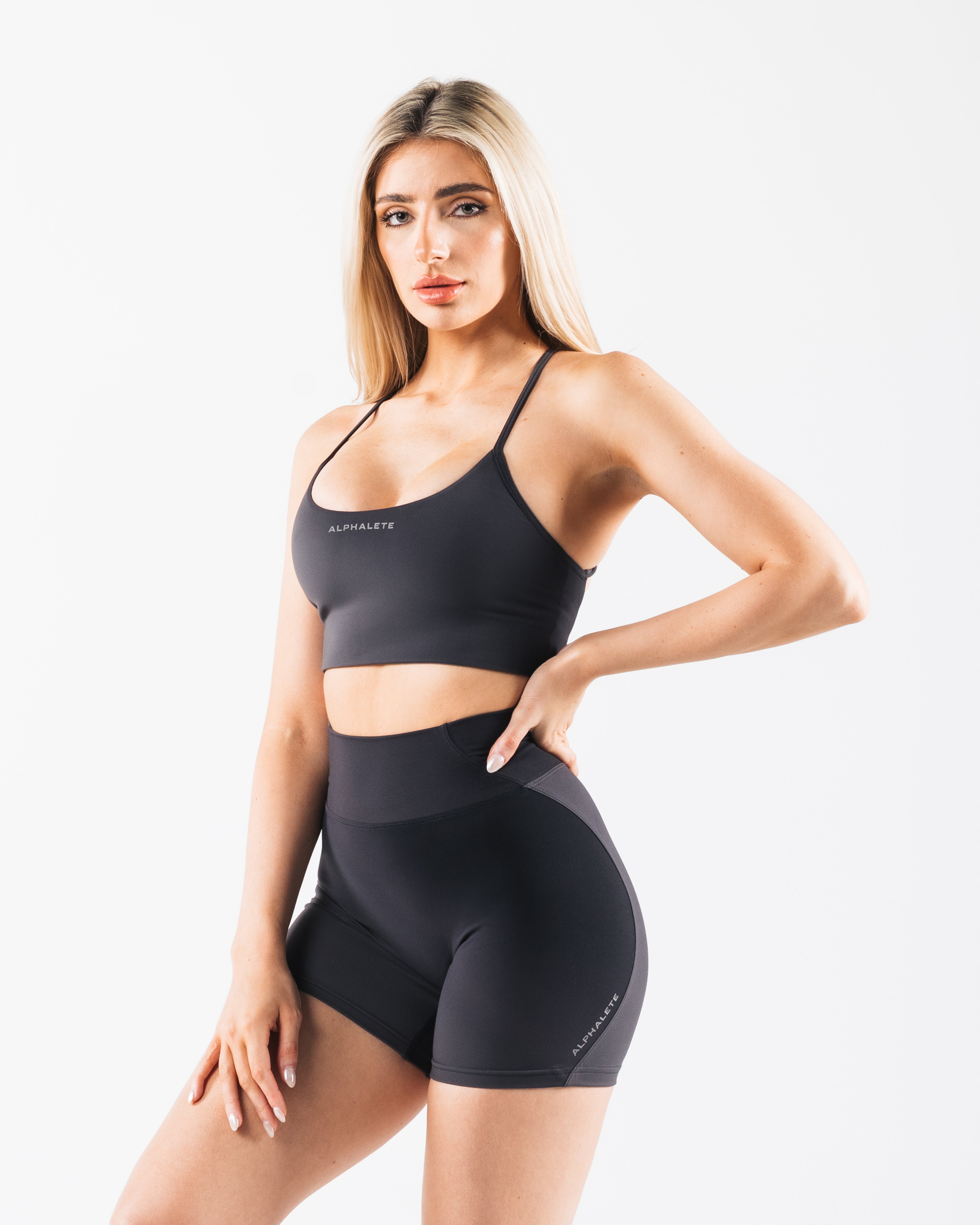 Aura Strappy Longline Bra - Aura Storm Print | Comfortable & Supportive Sports Bra for Yoga, Running & Gym Workouts