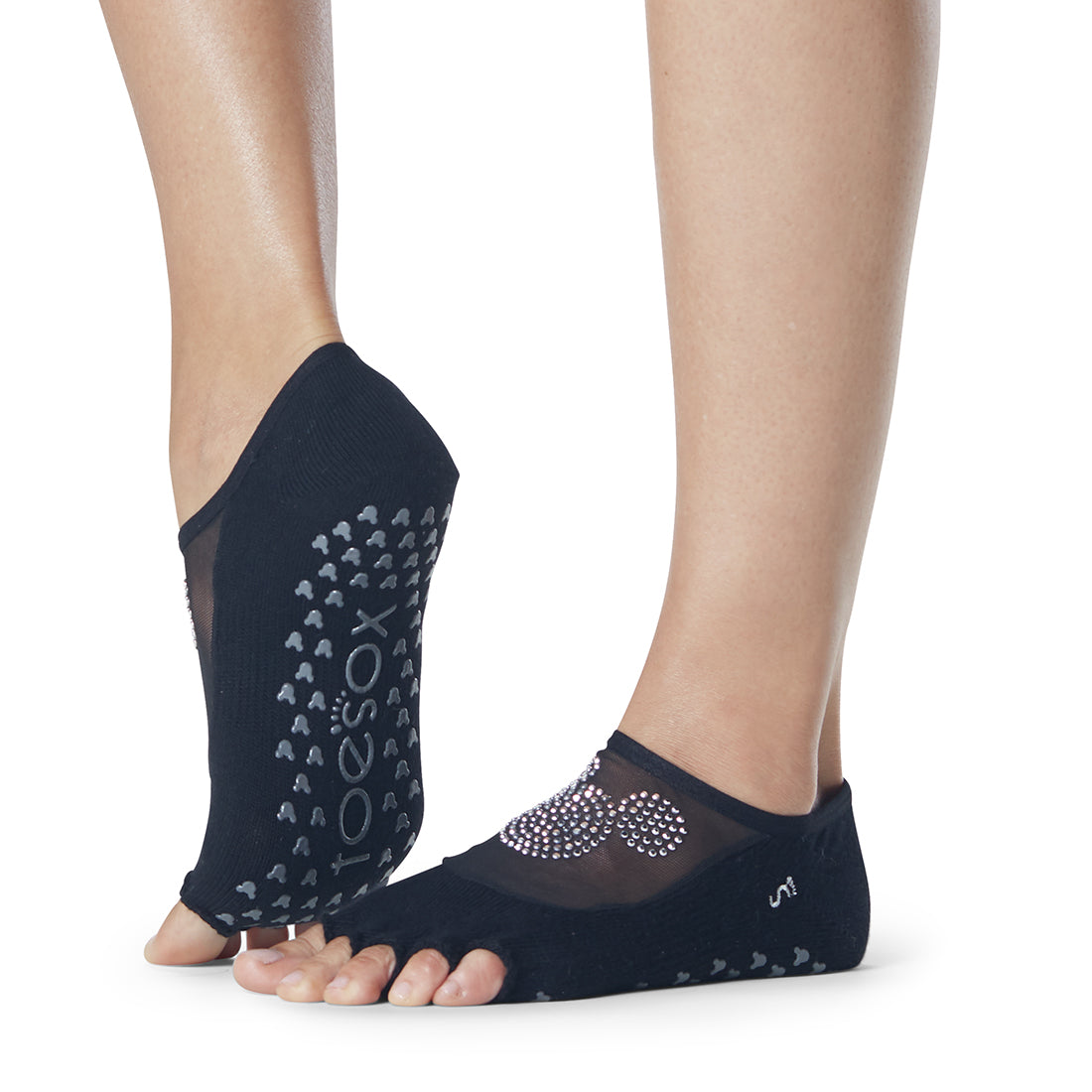 Disney Luna Grip Socks by ToeSox - Non-Slip Yoga Socks for Pilates, Barre & Dance - Perfect for Workouts, Studio Classes & Home Fitness