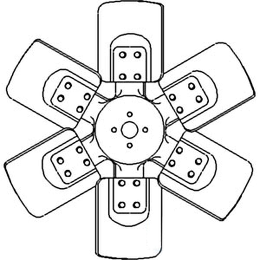 RAParts 6 Blade Cooling Fan Replacement for John Deere 4430 4630 Tractor - Compatible with AR60401 & AR60401-A - Durable Cooling System Part for Agricultural & Heavy Equipment Maintenance