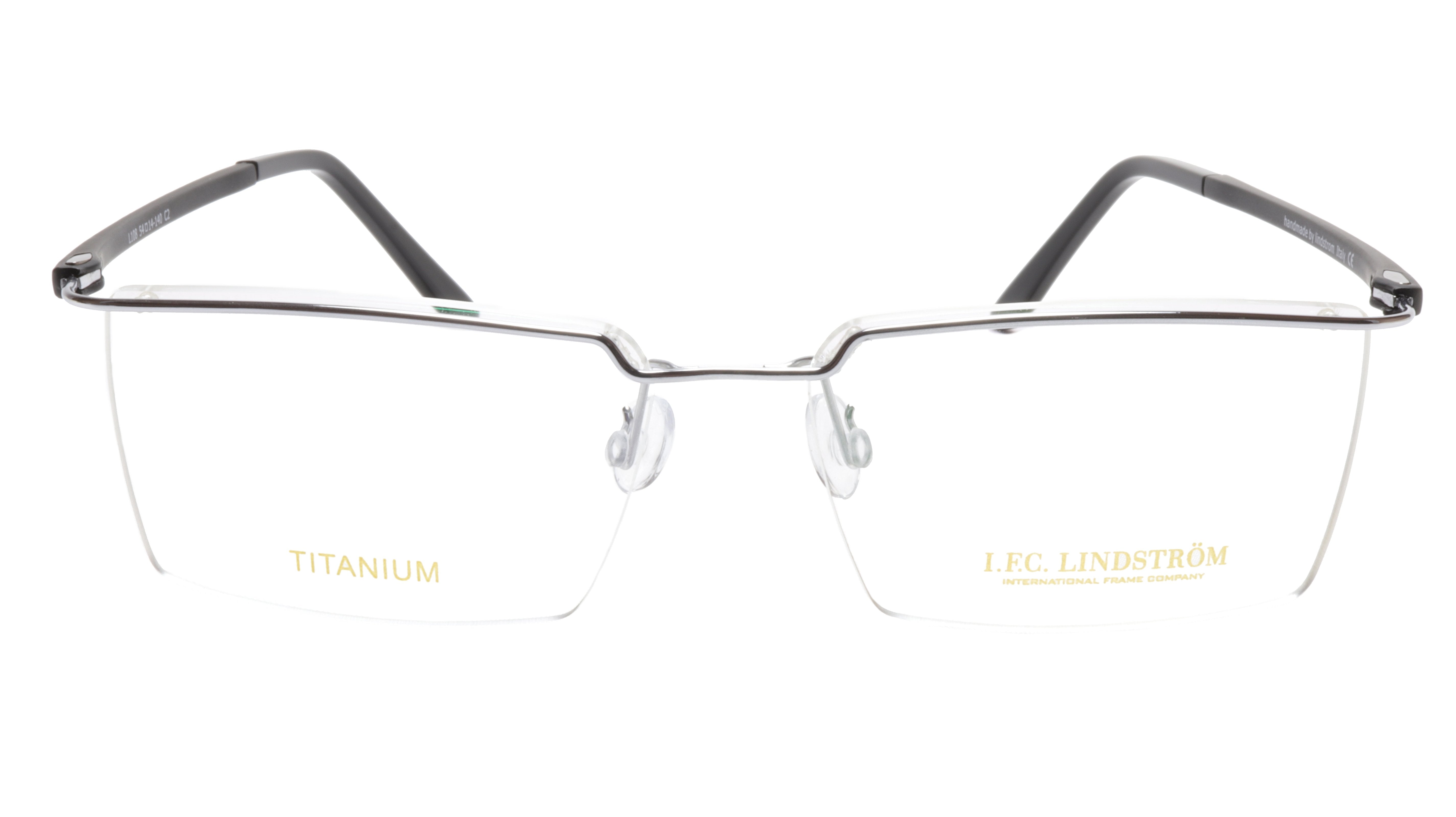 Premium LINDSTROM L 108 C2 Titanium Eyeglass Frame - Silver & Black | Made in Italy | Size 54-14-140 | Lightweight & Durable for Work, Reading & Fashion