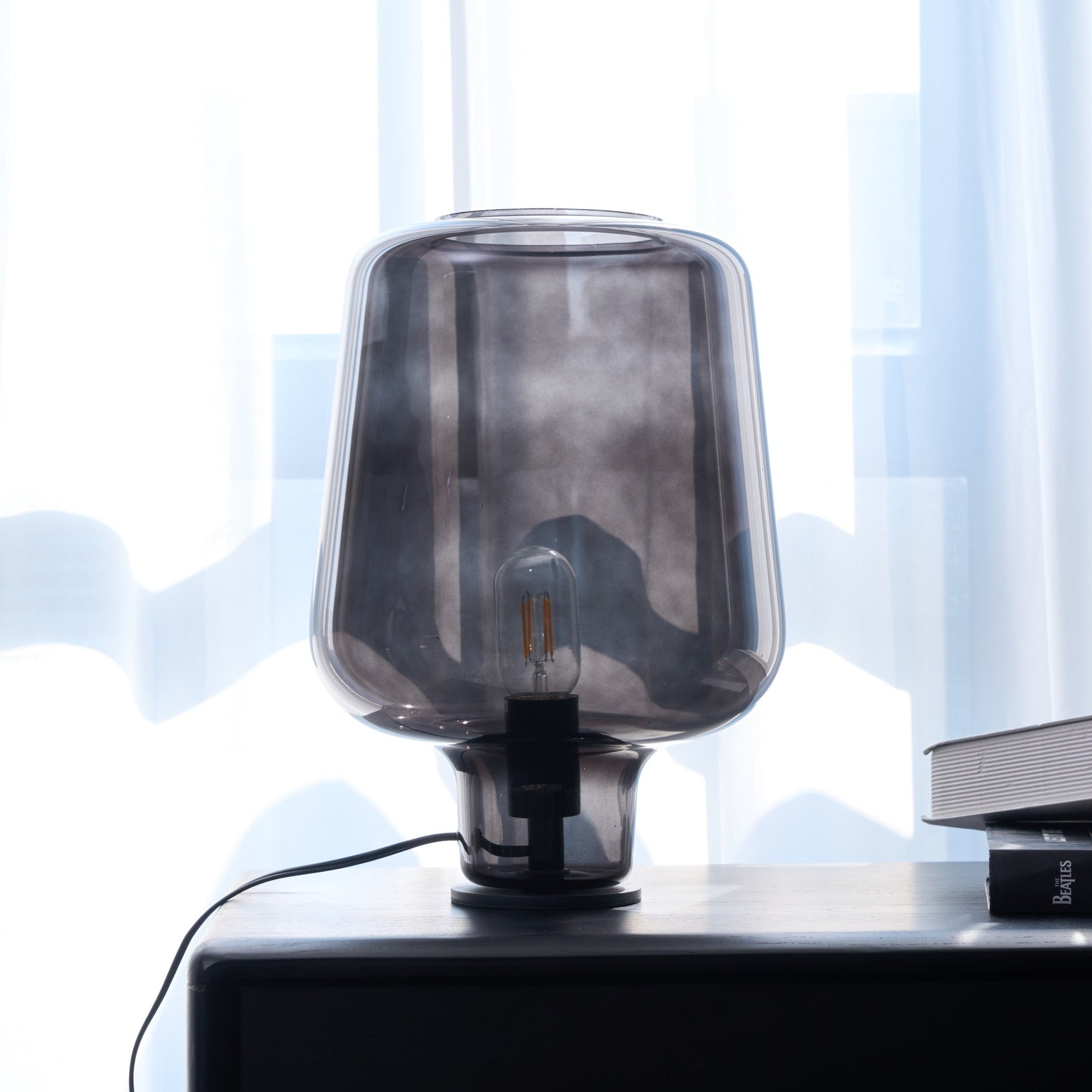 Modern Teutonic Glass Table Lamp - Elegant Home & Office Lighting for Living Room, Bedroom, or Study Desk Decor