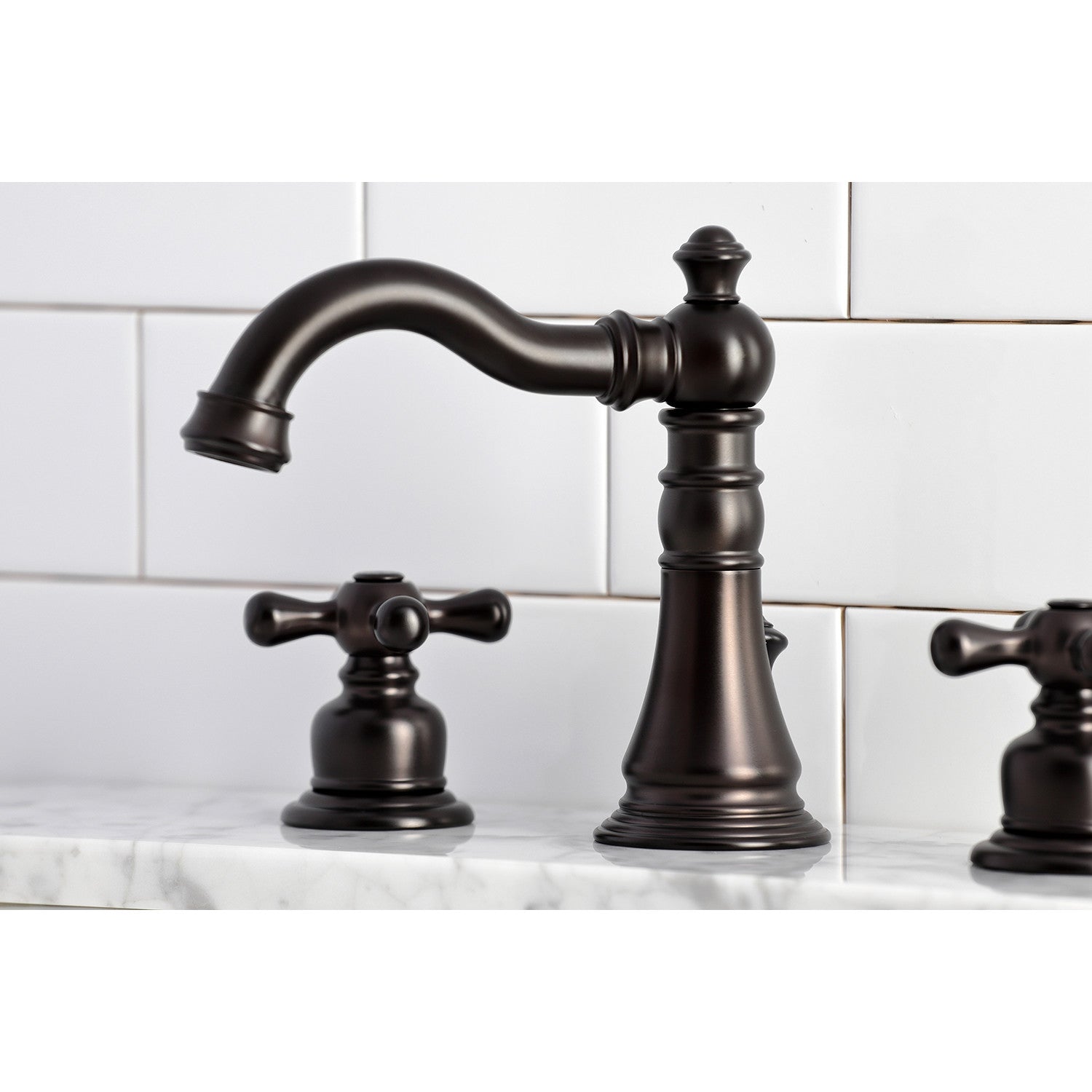 American Classic FSC1975AX Oil Rubbed Bronze Widespread Bathroom Faucet - 2 Handle 3 Hole Deck Mount with Pop Up Drain - Perfect for Modern Bathroom Renovations and Home Upgrades