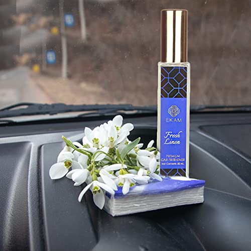 EKAM Premium Car Air Freshener Spray - Citrus Rush & Fresh Linen Scent | Long-Lasting Fragrance (2 Pack, 50ml Each) | Eliminate Odors & Refresh Your Car, Office or Home Interior