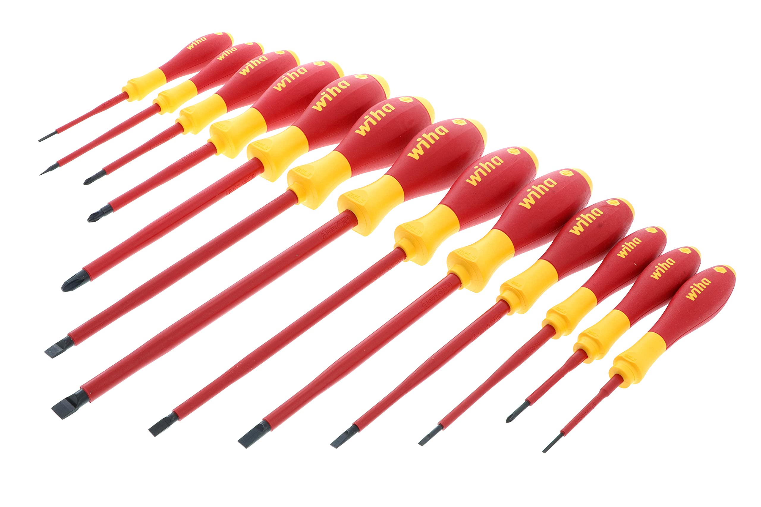 Wiha 32094 Insulated Screwdriver Set - 13 Piece Slotted & Phillips Screwdrivers with 1000V Protection - Perfect for Electricians, HVAC Technicians & DIY Electrical Work