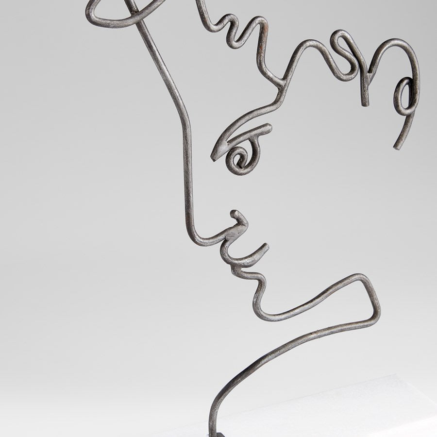 Cyan Design 10986 Viso Sculpture in Raw Iron - Modern Home Decor for Living Room, Office & Outdoor Spaces