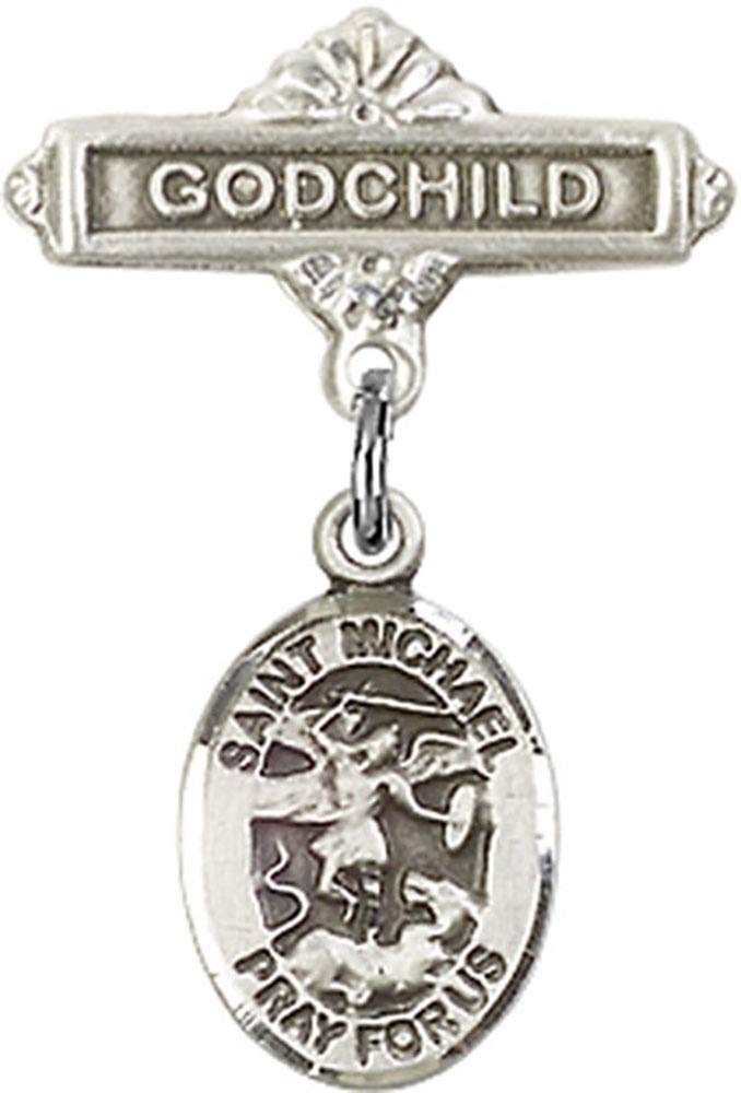 Sterling Silver St. Michael the Archangel Baby Badge Pin - Religious Godchild Jewelry Gift for Baptism, Christening & First Communion | Handmade in USA | Perfect for Church Events & Special Occasions