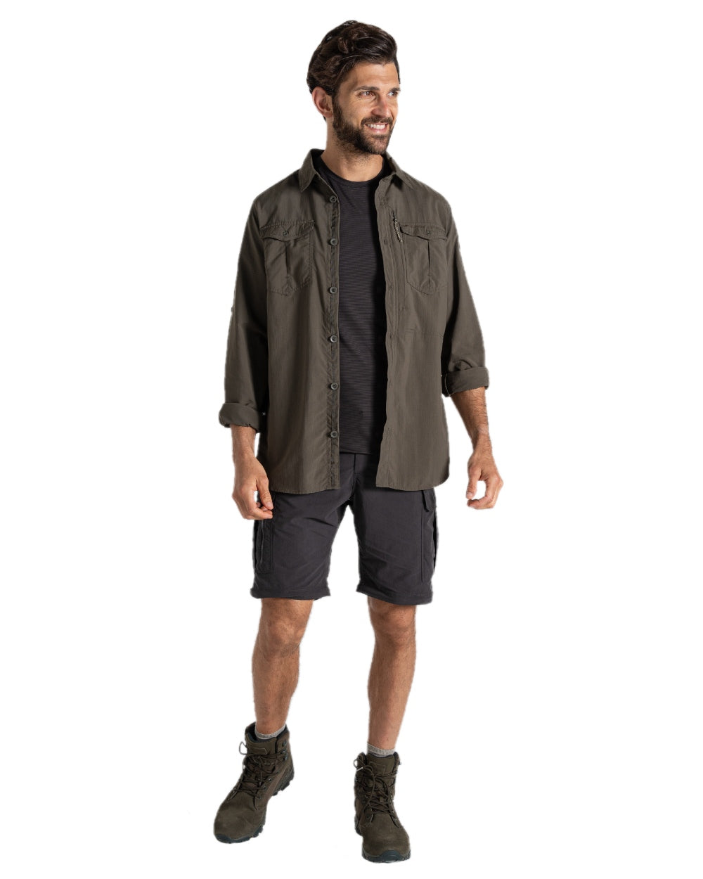 Craghoppers Men's NosiLife Convertible Cargo Pants III - Lightweight Quick-Dry Travel & Hiking Trousers for Outdoor Adventures